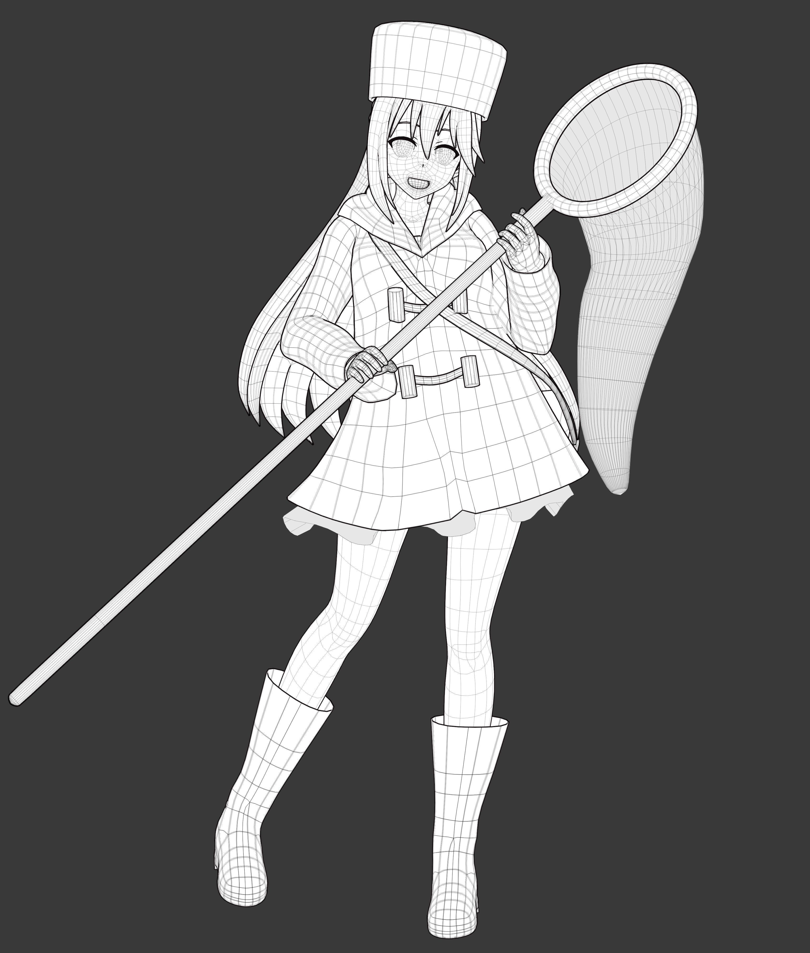 Pack Aqua Goddess - Konosuba - 3D Model Blender Low-poly 3D model_4