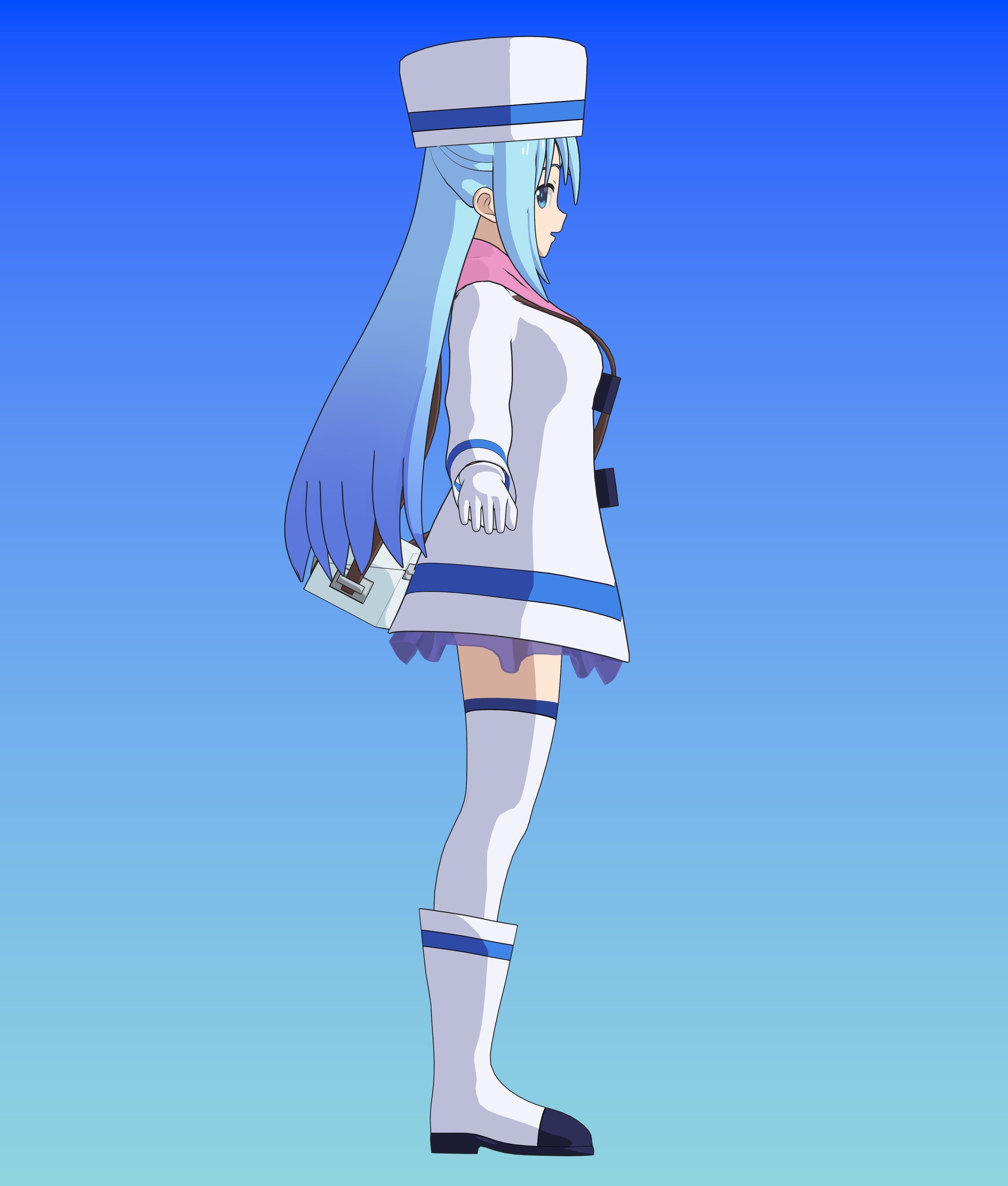 Pack Aqua Goddess - Konosuba - 3D Model Blender Low-poly 3D model_10