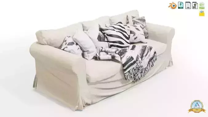 Stylized Sofa couch for Living Room 3D model