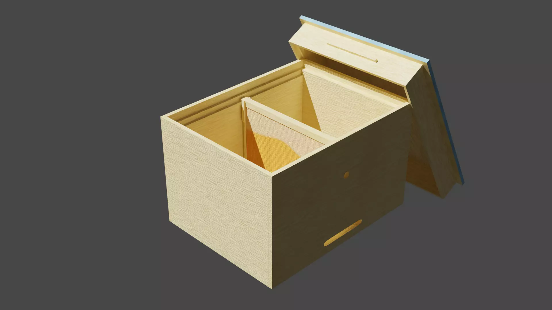 Bee Hive and honeycombs 3D Low-poly 3D model