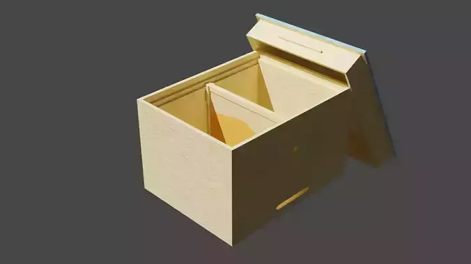 Bee Hive and honeycombs 3D