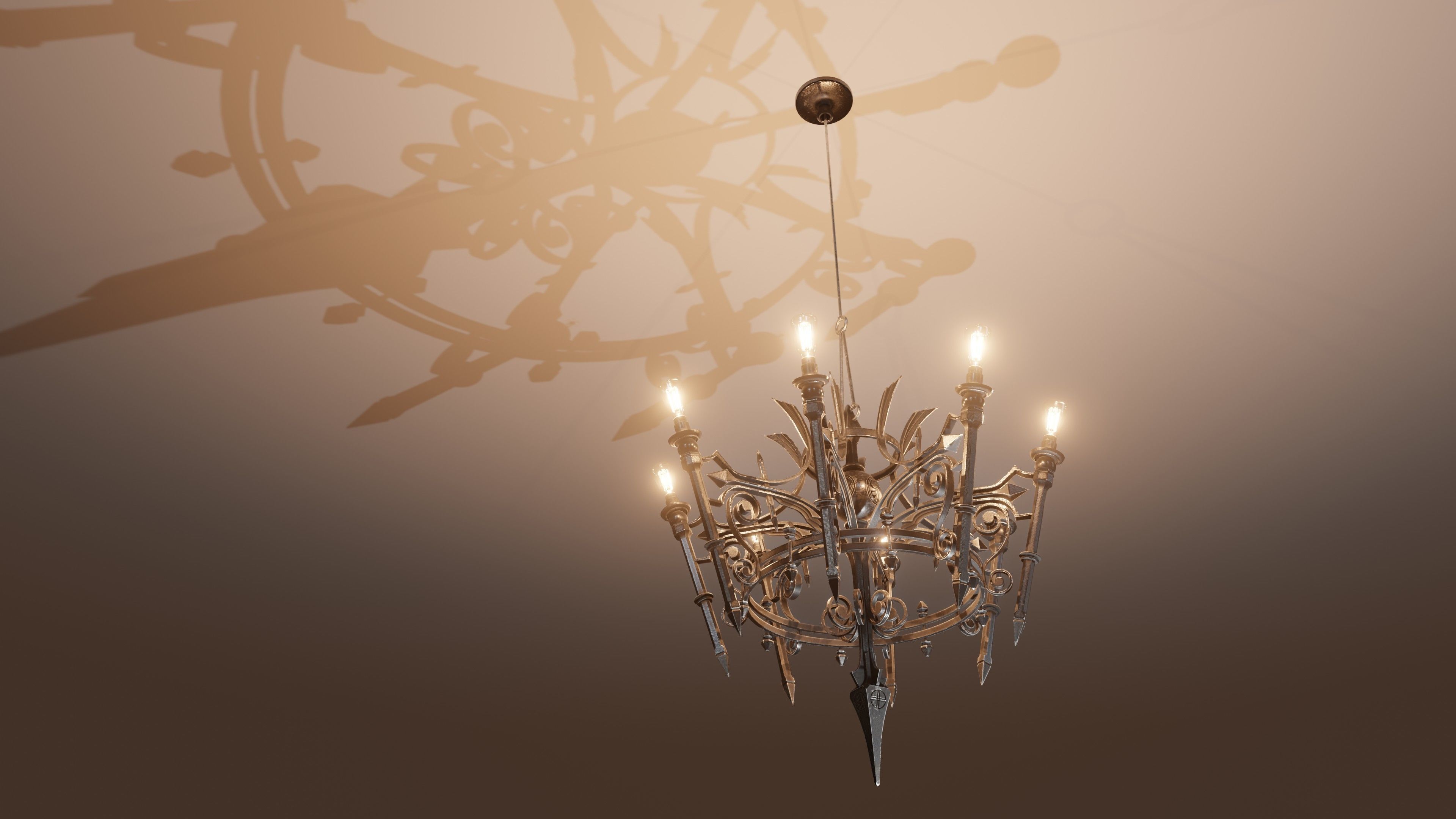 Victorian Gothic Chandelier Low-poly 3D model_3
