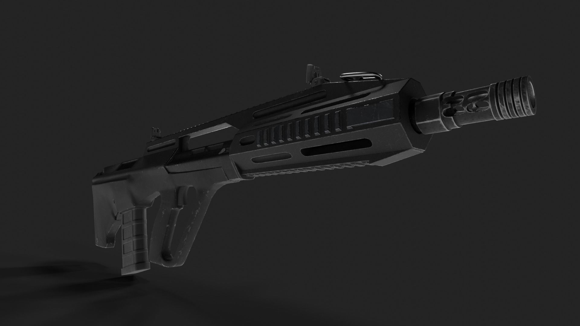 Sci-fi STEYR AUG A3 Low-poly 3D model_5