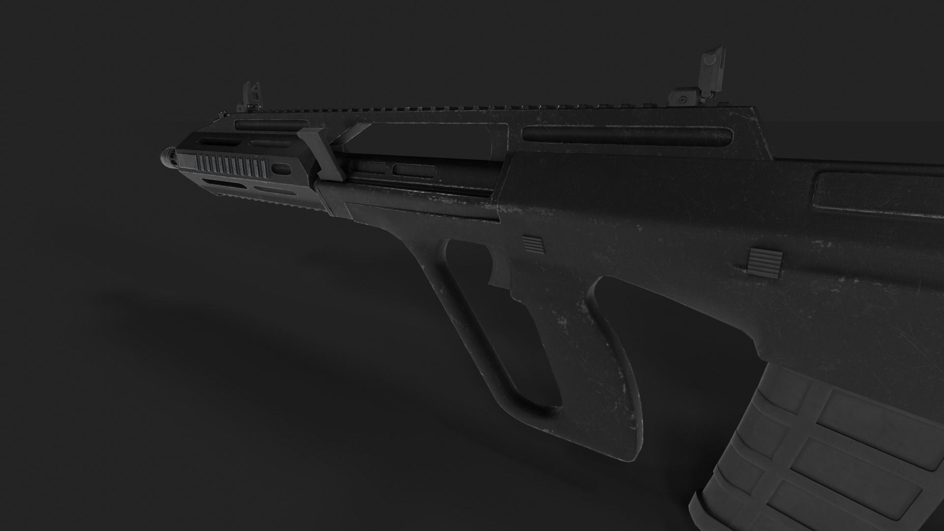 Sci-fi STEYR AUG A3 Low-poly 3D model_4