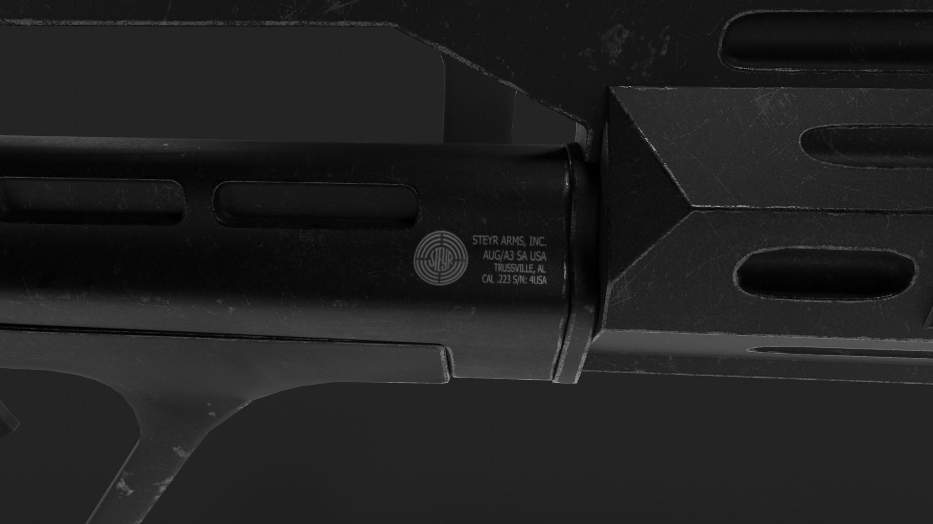 Sci-fi STEYR AUG A3 Low-poly 3D model_6