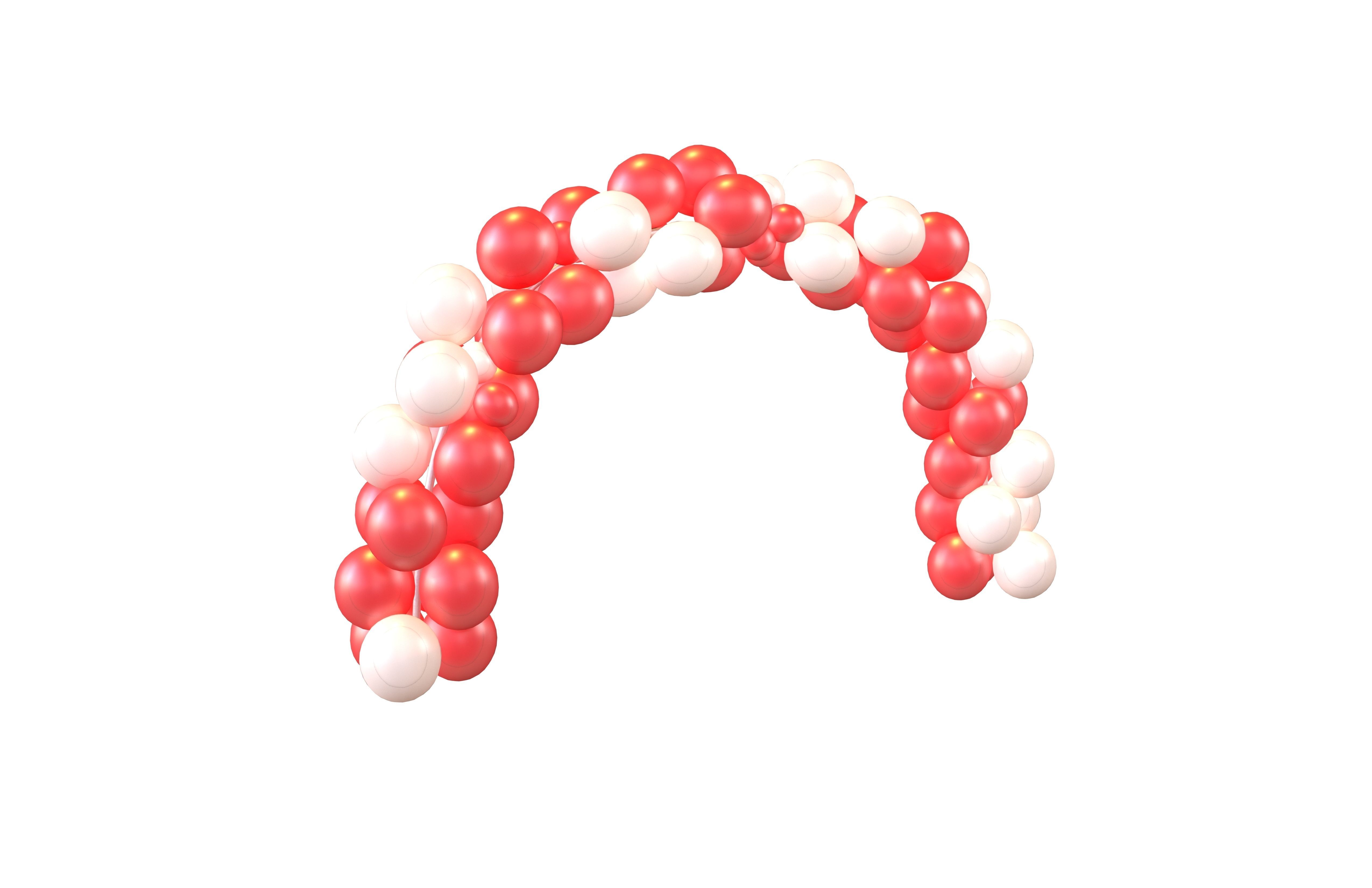 Carnival Balloon Garland V1 001 Low-poly 3D model_1