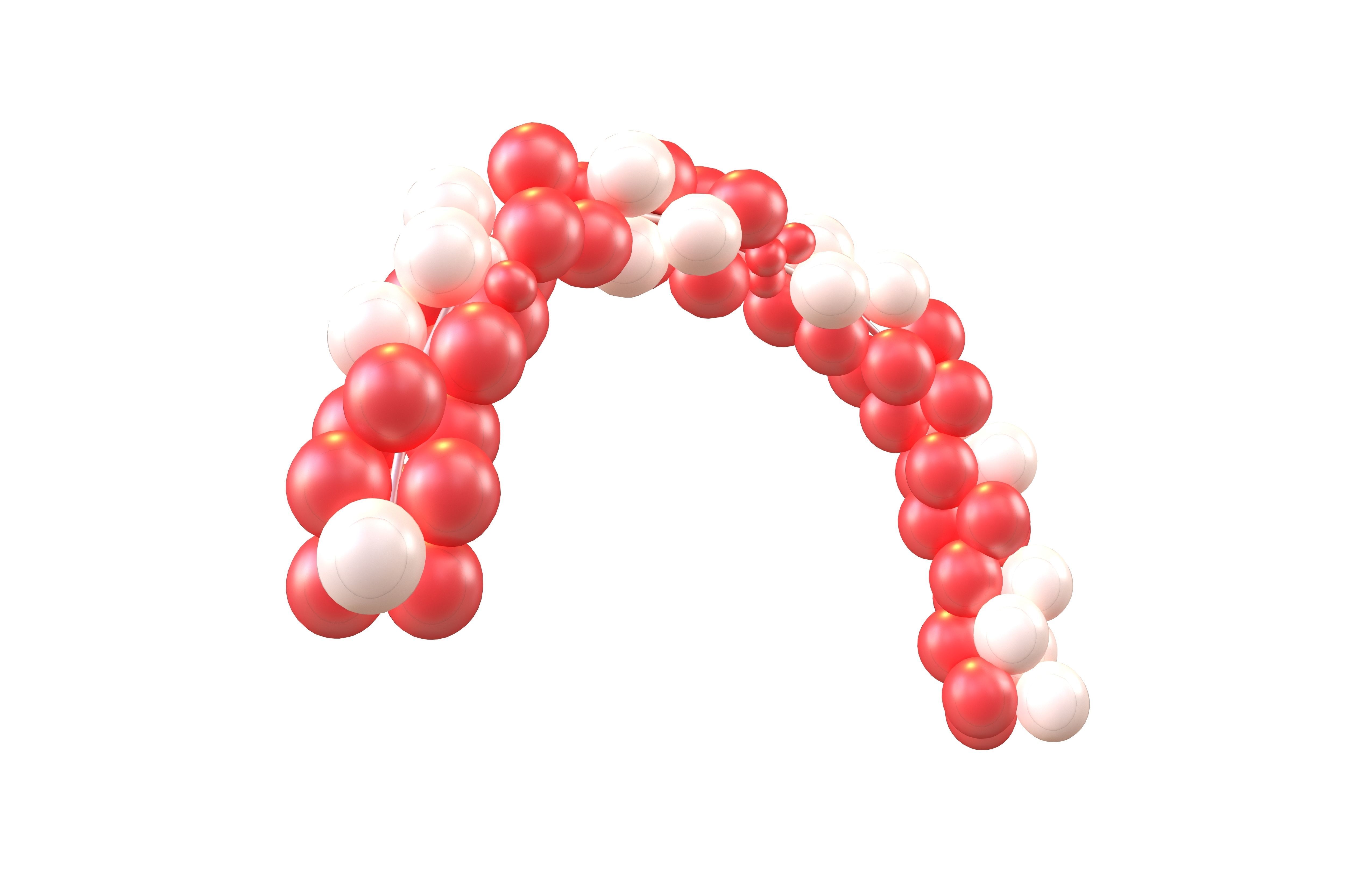 Carnival Balloon Garland V1 001 Low-poly 3D model_3