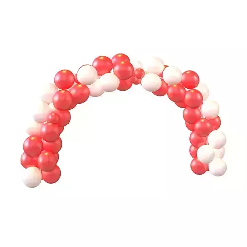 Carnival Balloon Garland V1 001 Low-poly 3D model
