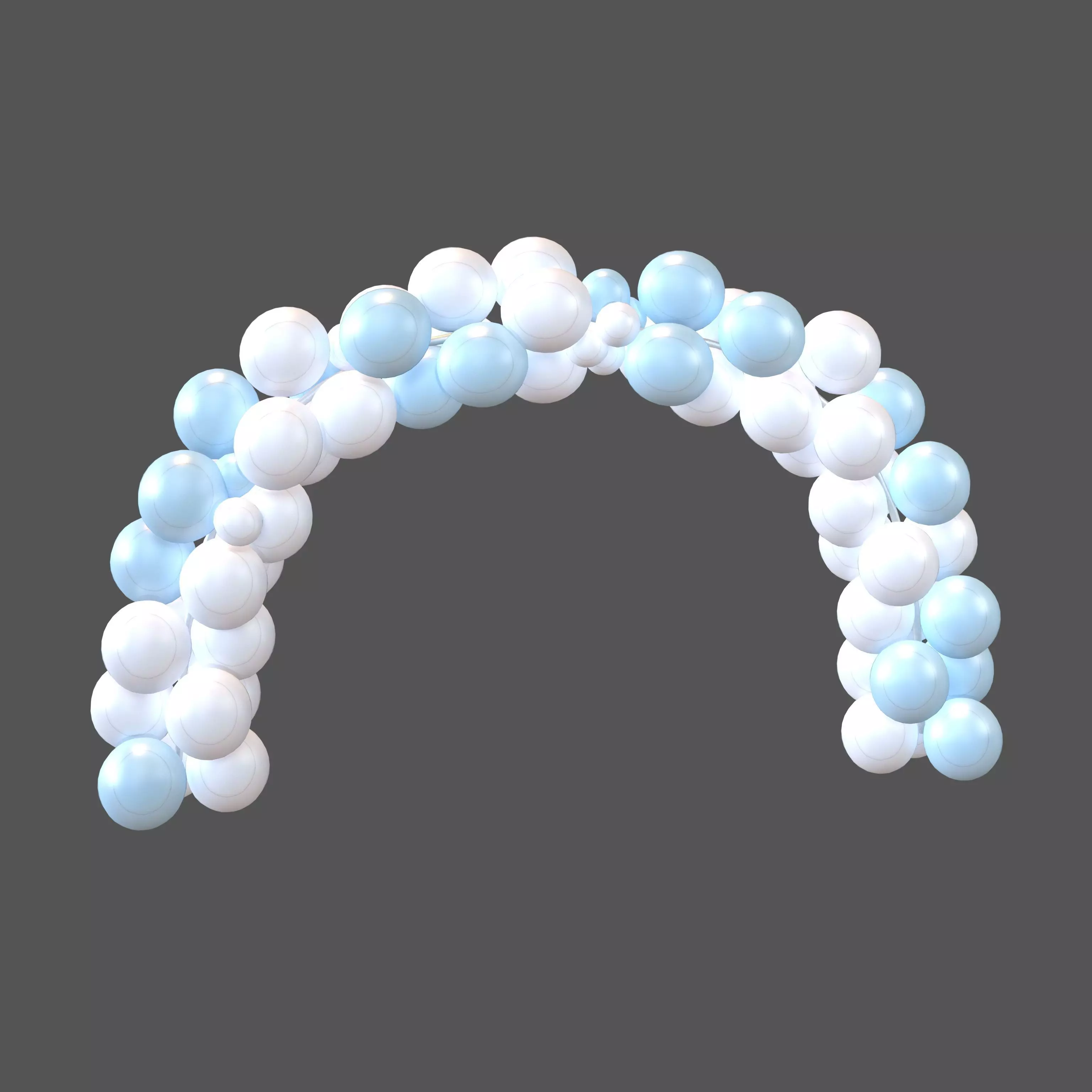 Carnival Balloon Garland V1 002 Low-poly 3D model_0