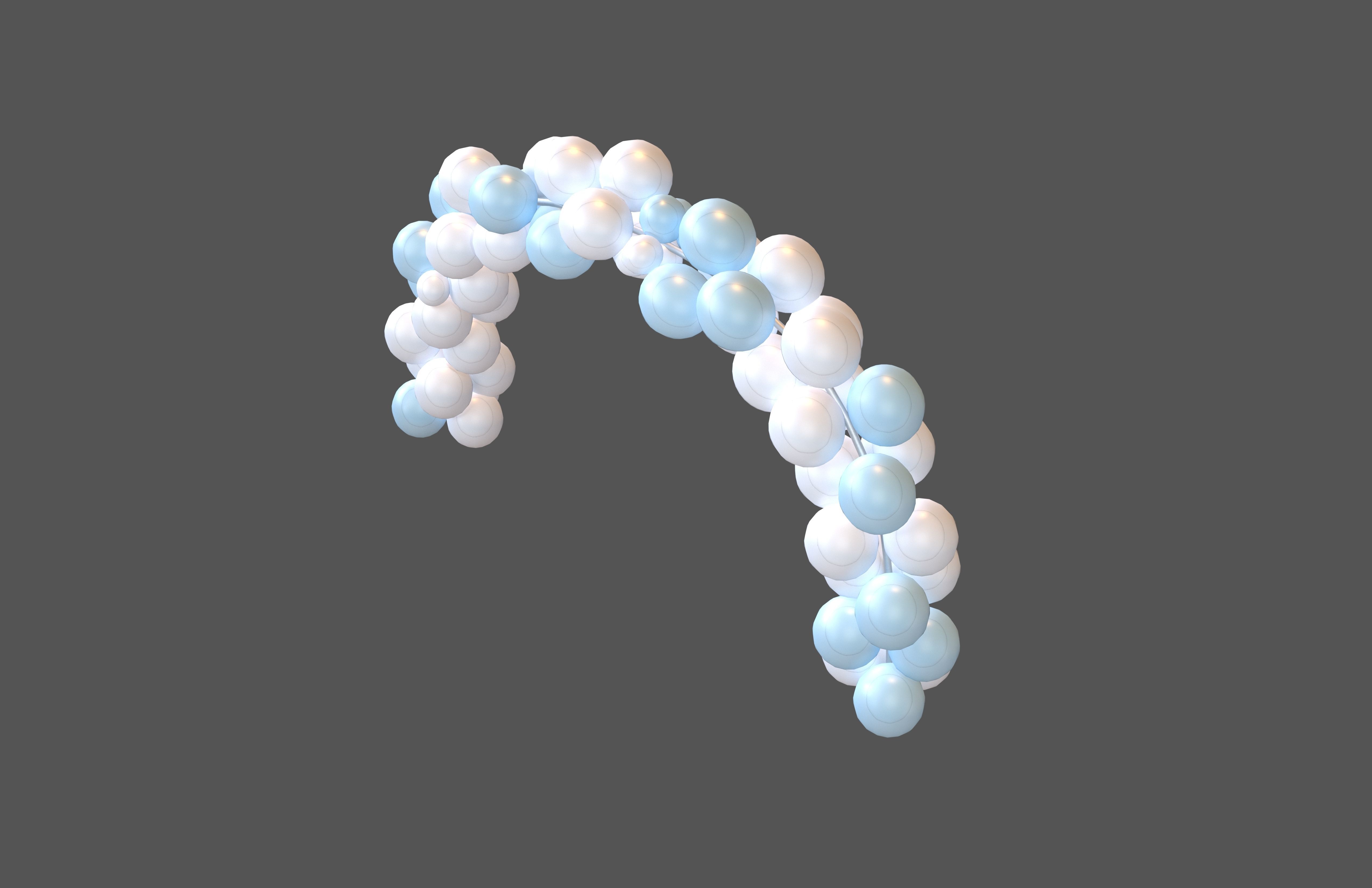 Carnival Balloon Garland V1 002 Low-poly 3D model_3