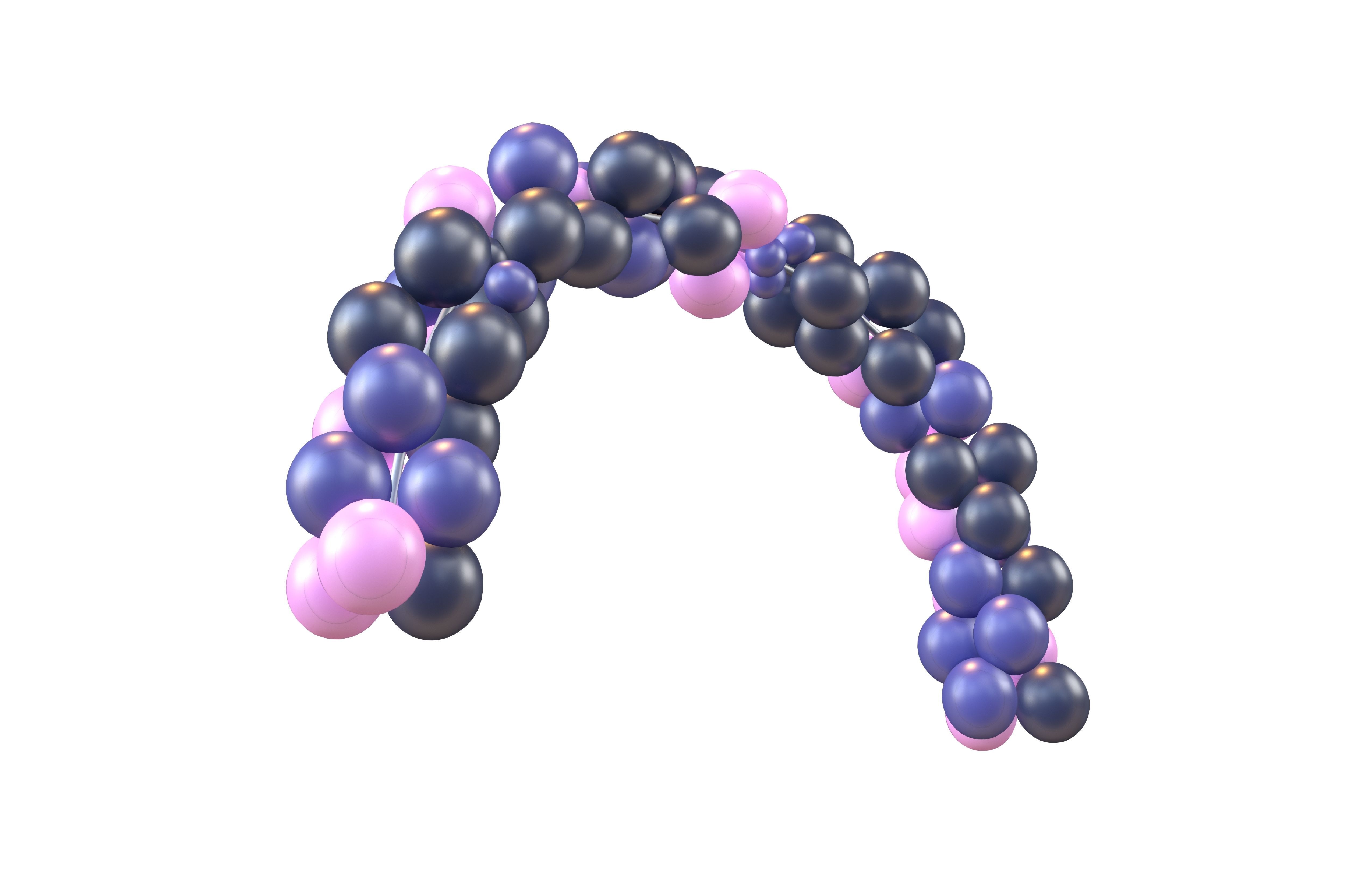 Carnival Balloon Garland V1 004 Low-poly 3D model_1