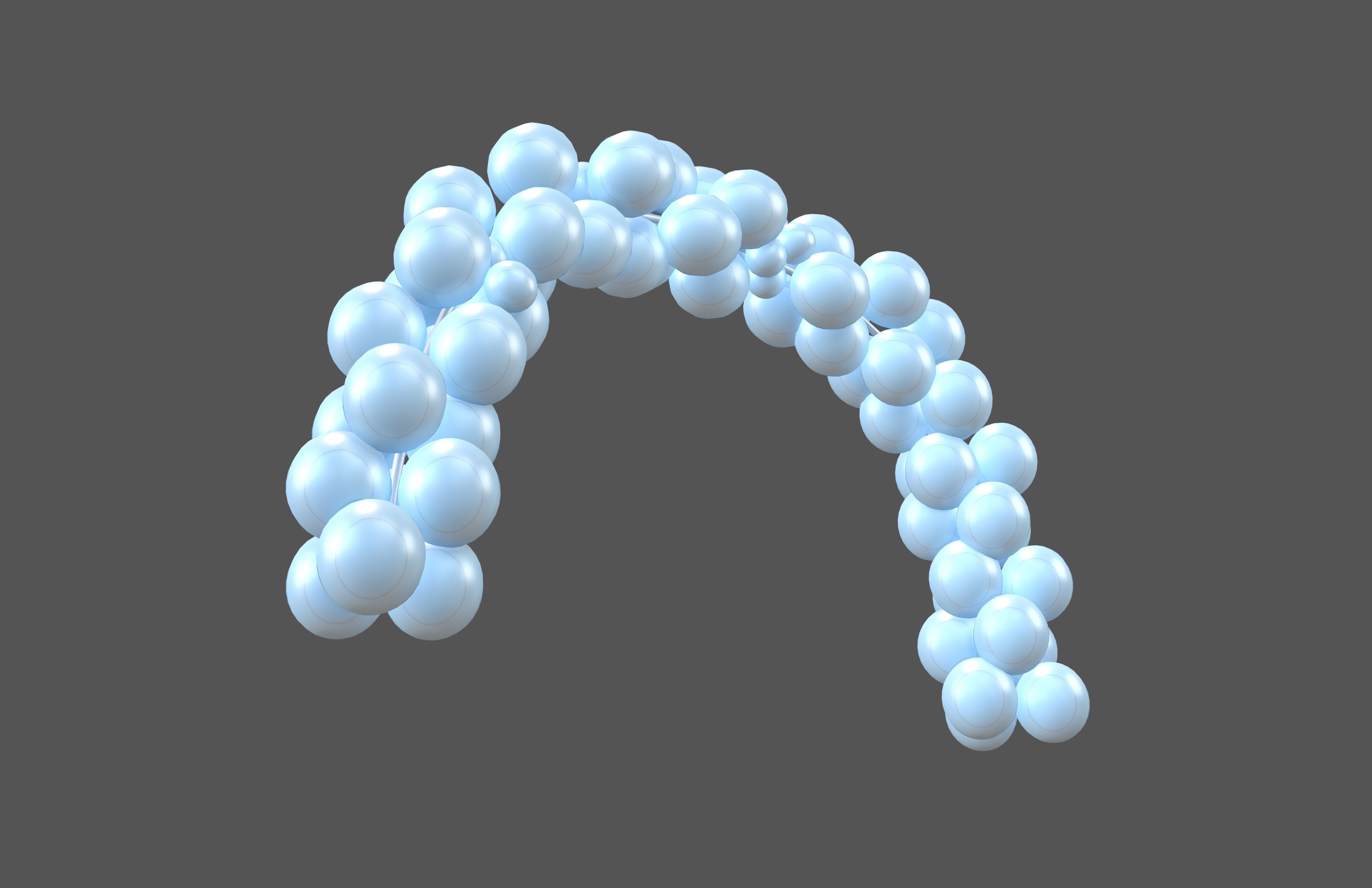 Carnival Balloon Garland V1 007 Low-poly 3D model_3