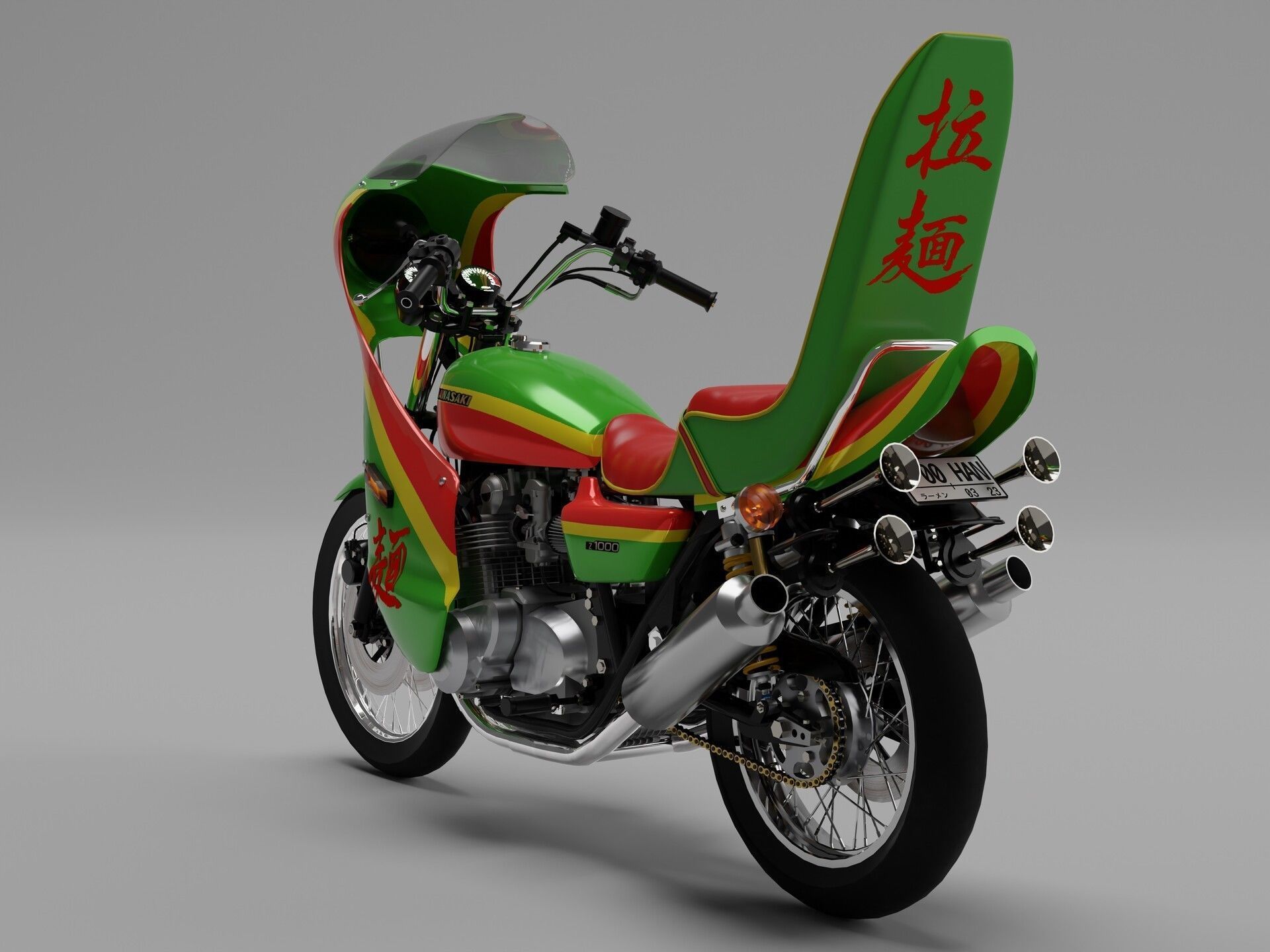 Kz1000a Bosozoku Style 3D model_1
