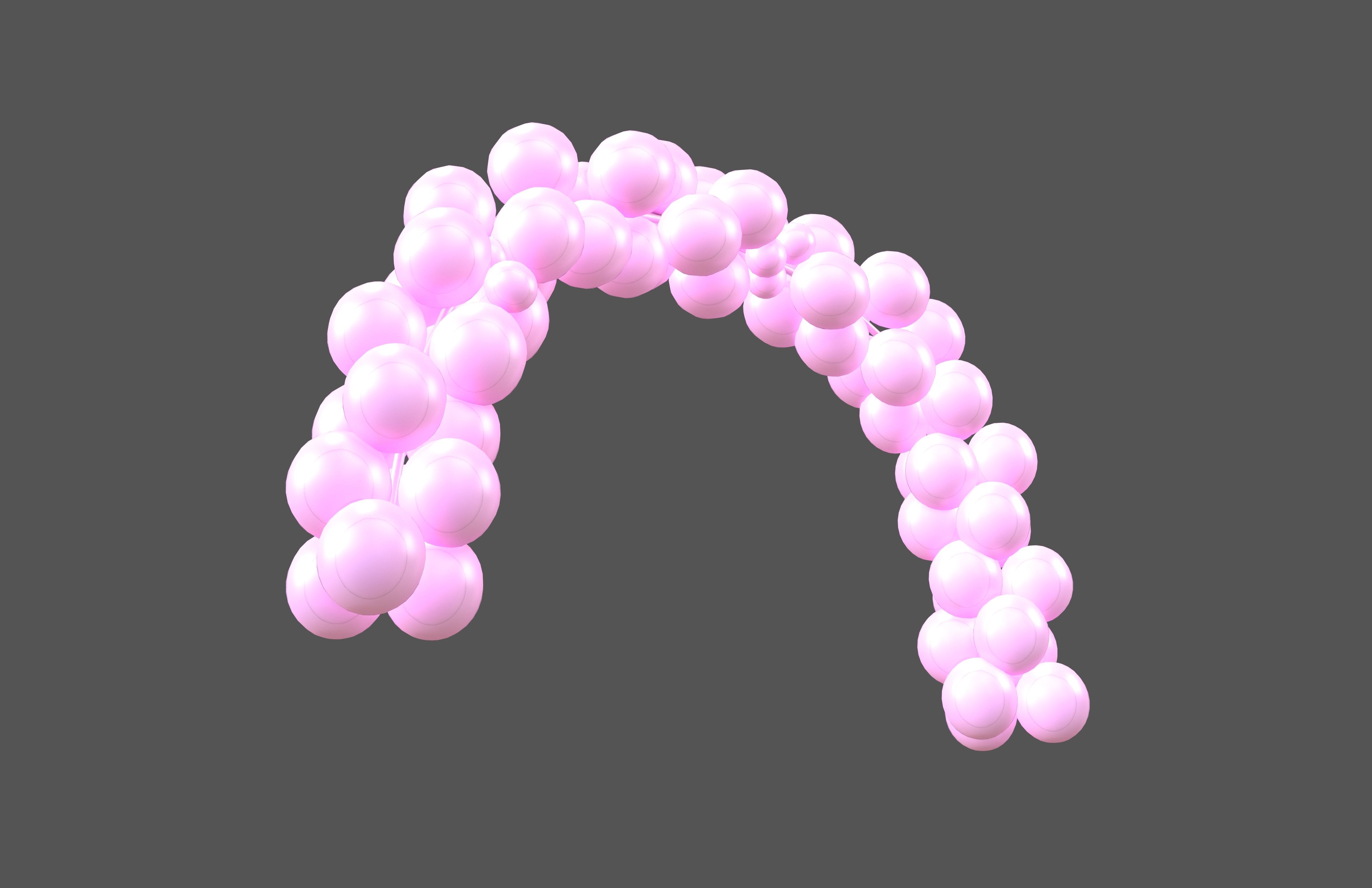 Carnival Balloon Garland V1 010 Low-poly 3D model_2