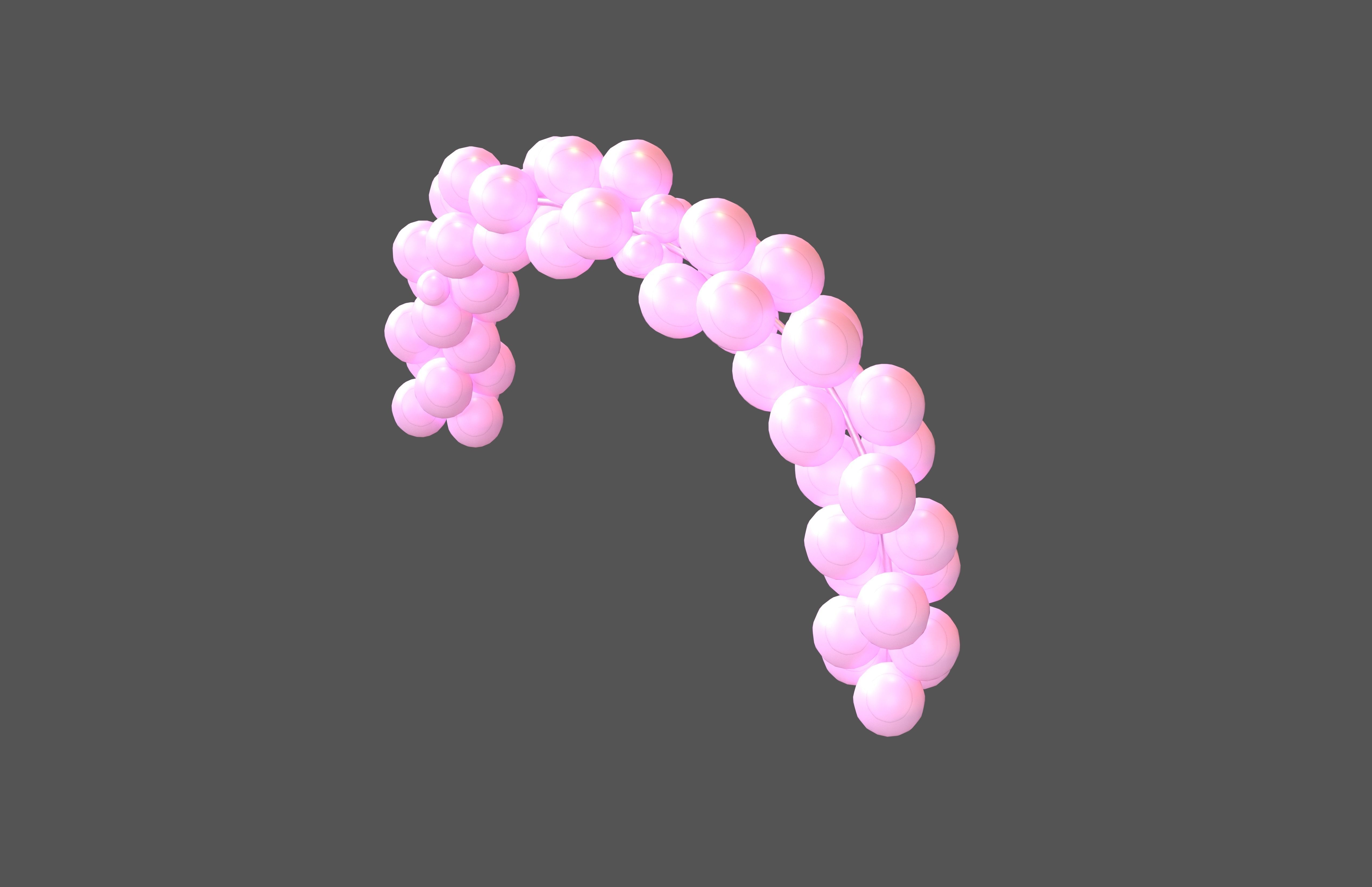 Carnival Balloon Garland V1 010 Low-poly 3D model_1