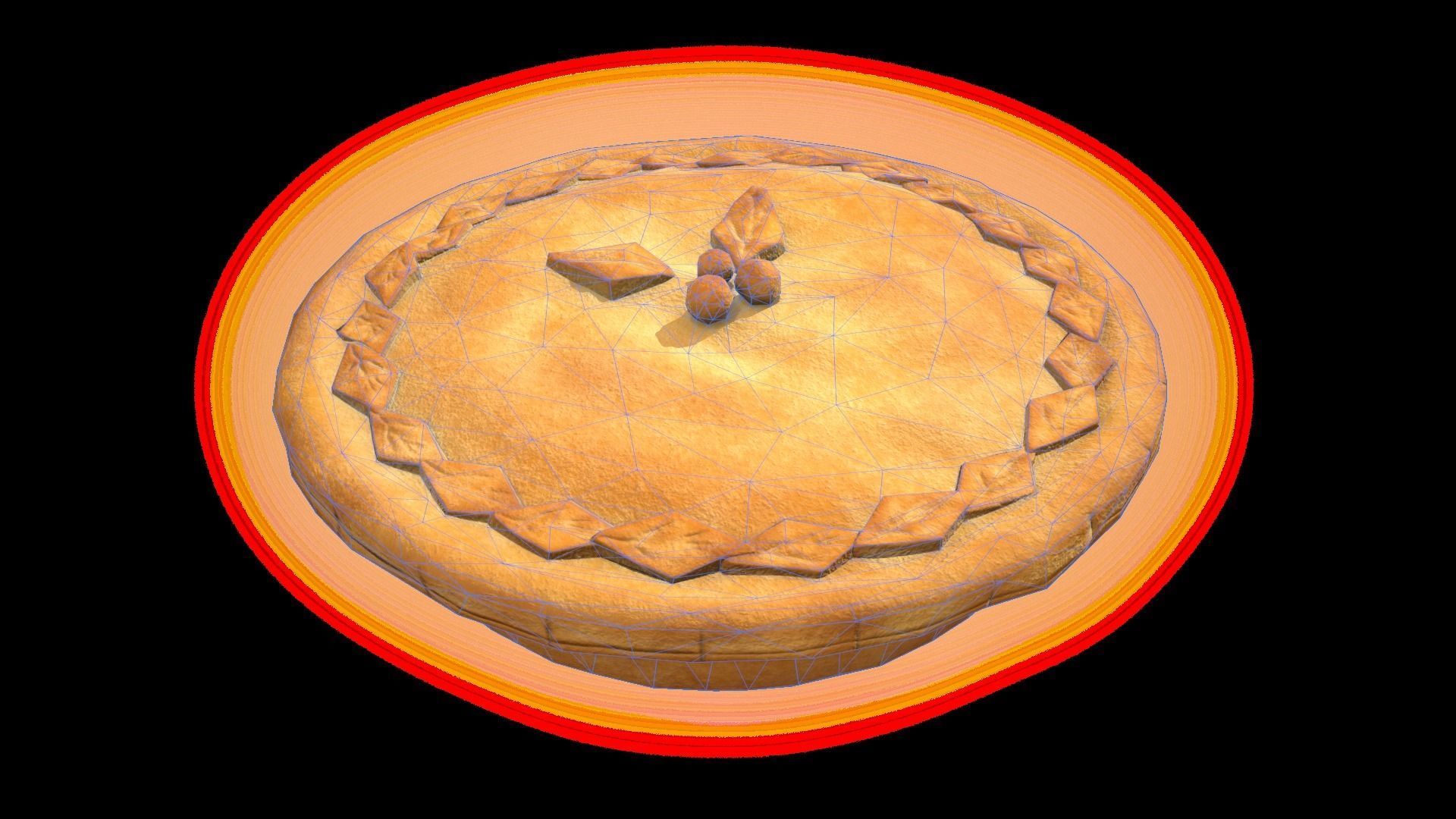 CherryPie Low-poly 3D model_8