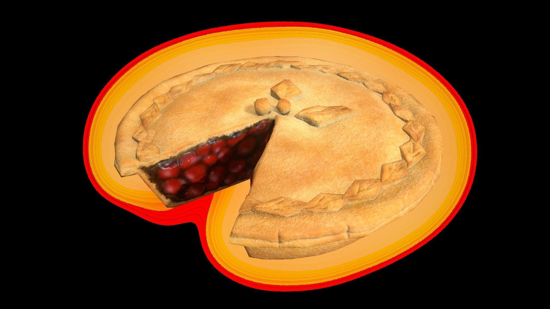 CherryPieChart Low-poly 3D model_10