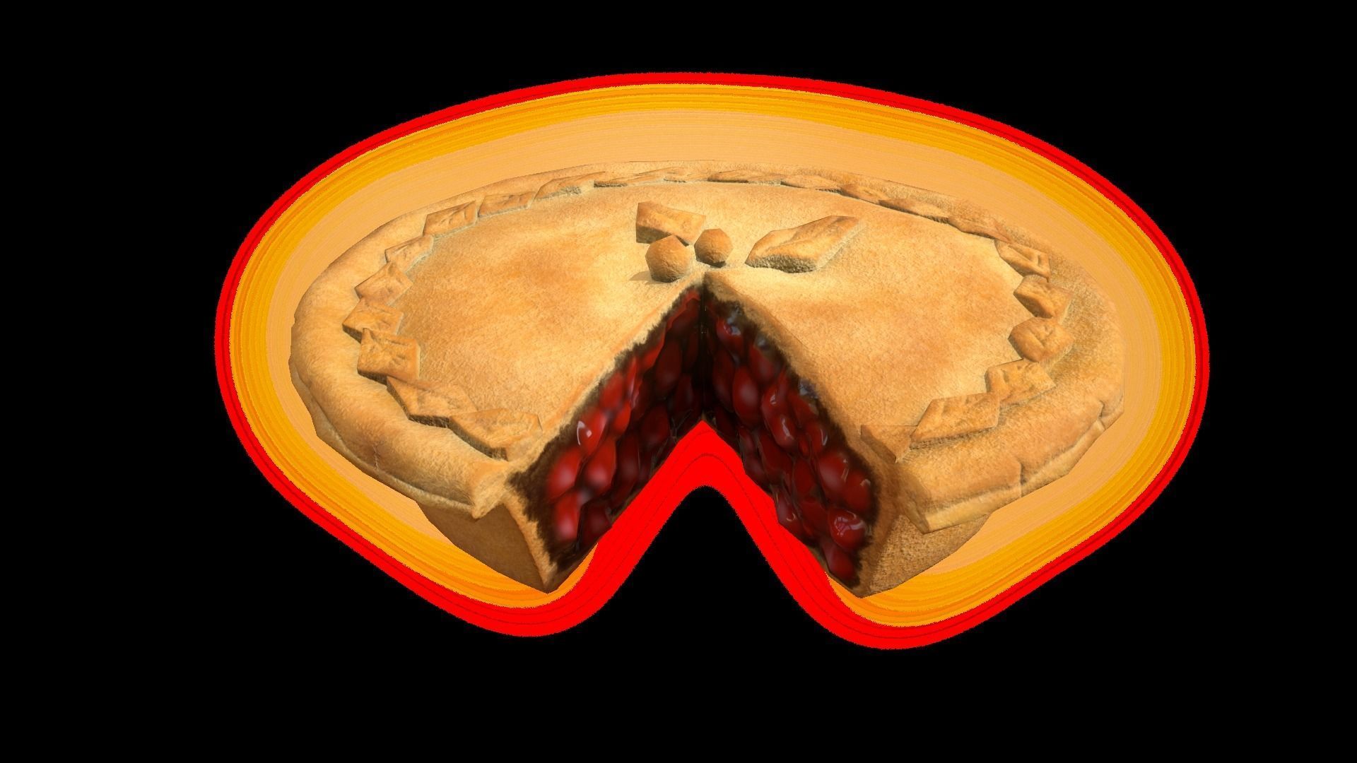 CherryPieChart Low-poly 3D model_2