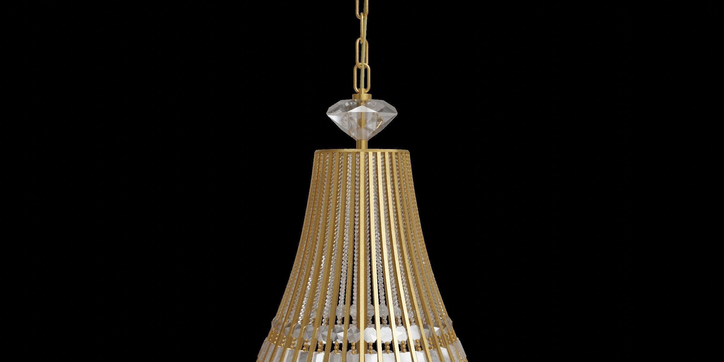 Antique Gold Chandelier 3D model_8
