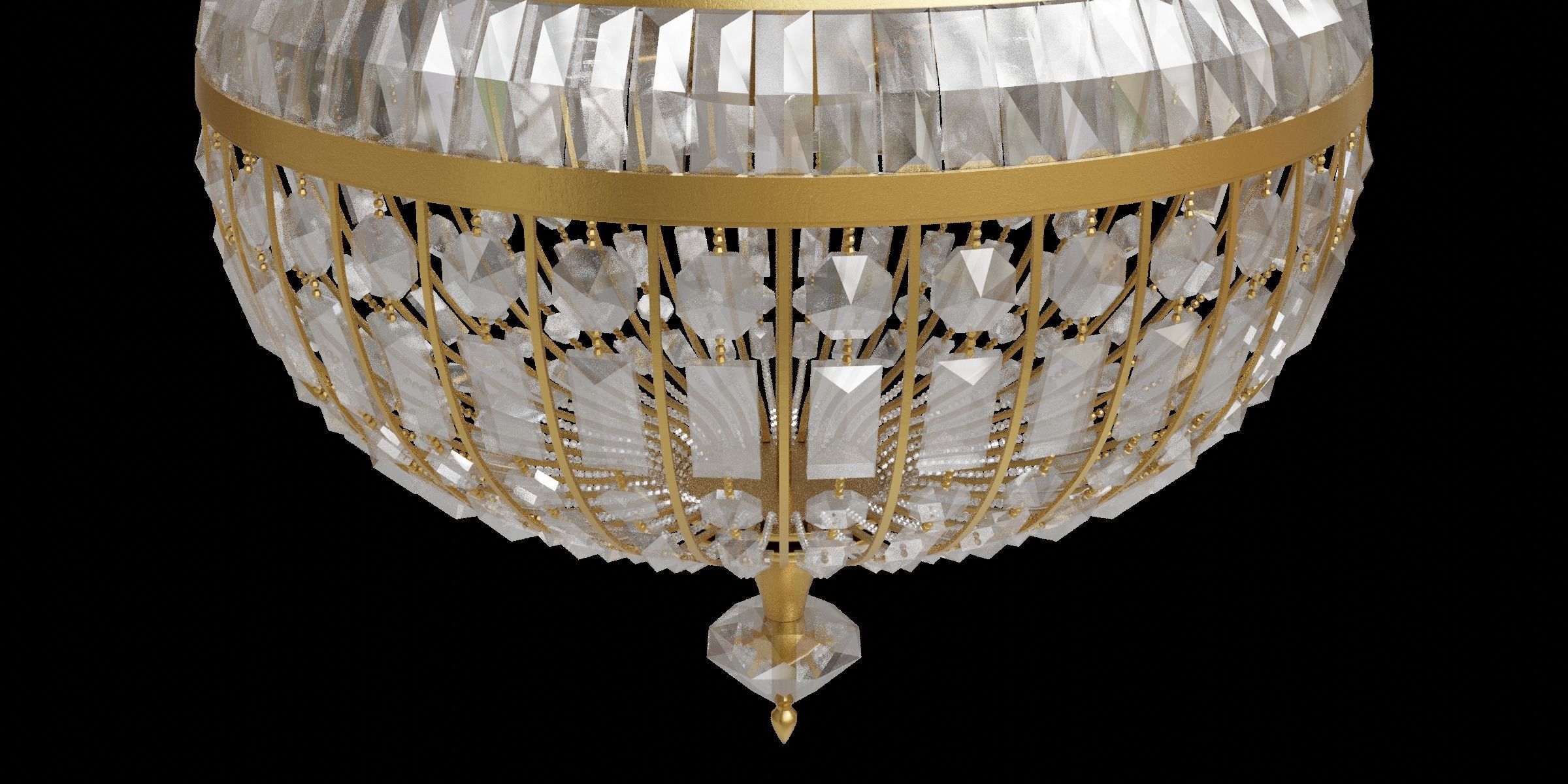 Antique Gold Chandelier 3D model_1