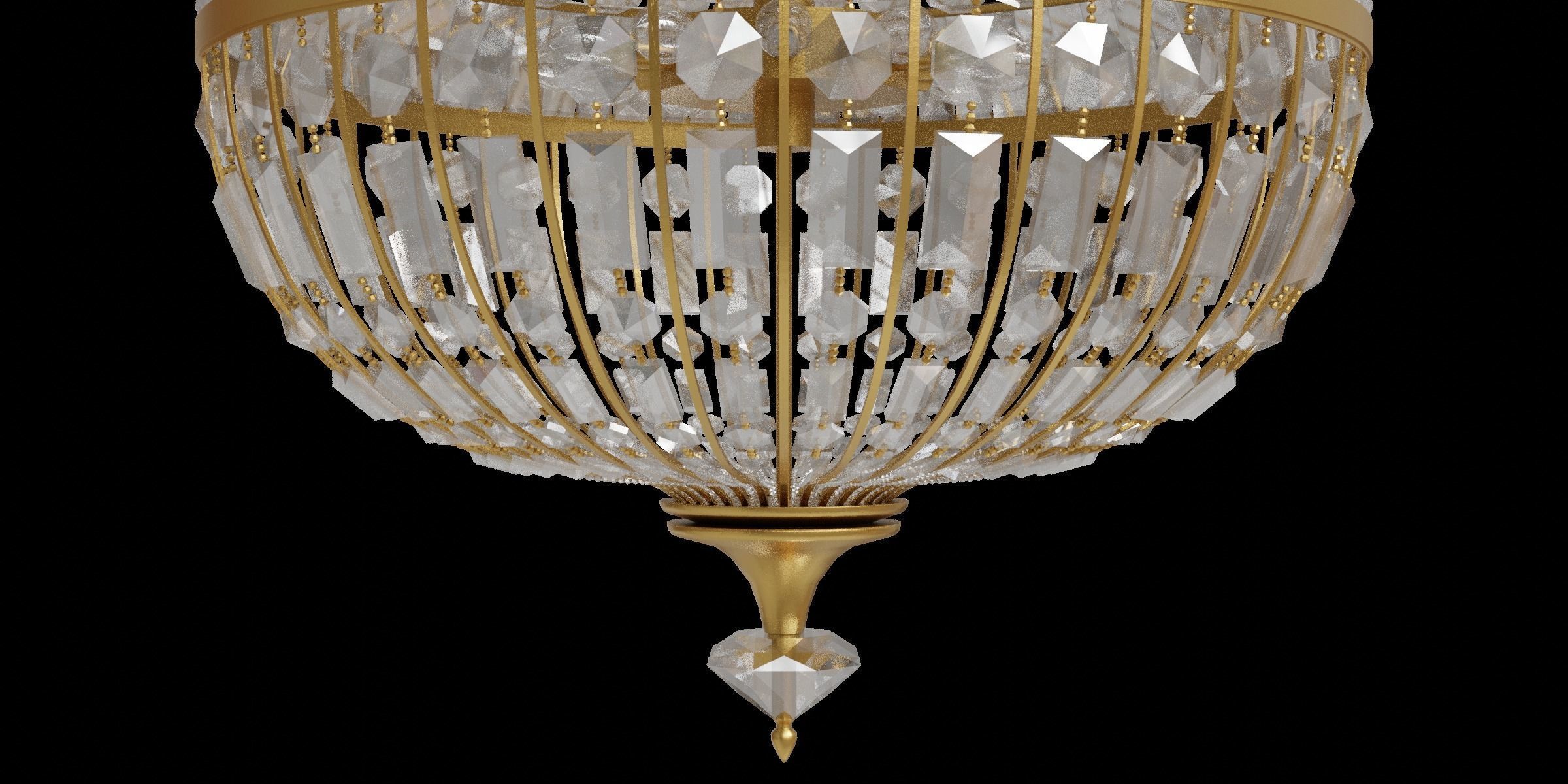 Antique Gold Chandelier 3D model_10