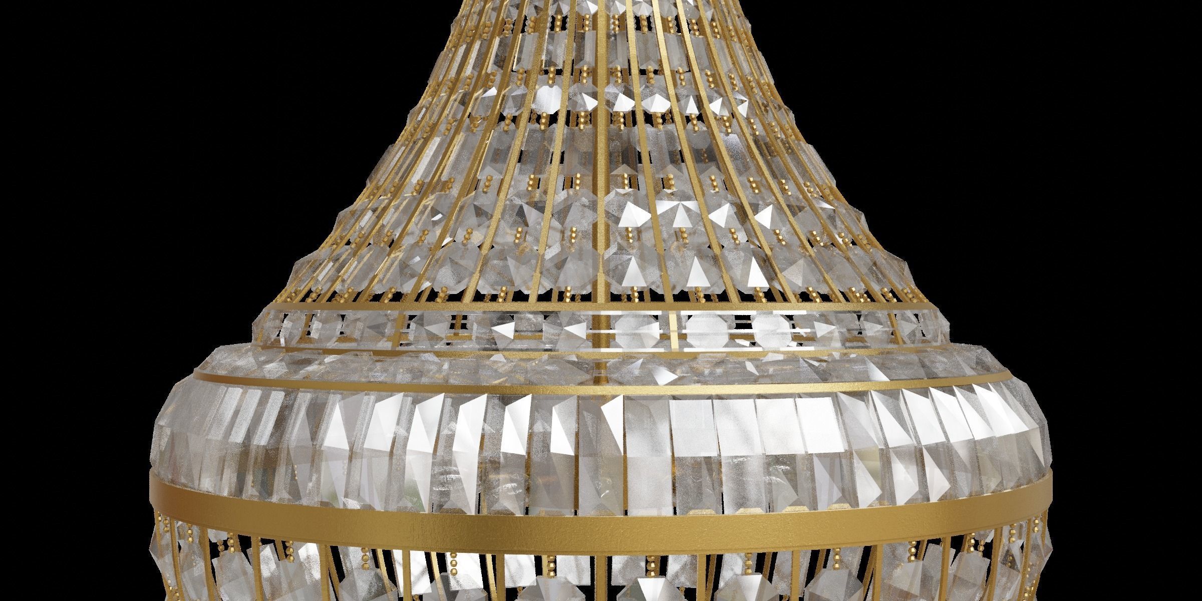 Antique Gold Chandelier 3D model_9