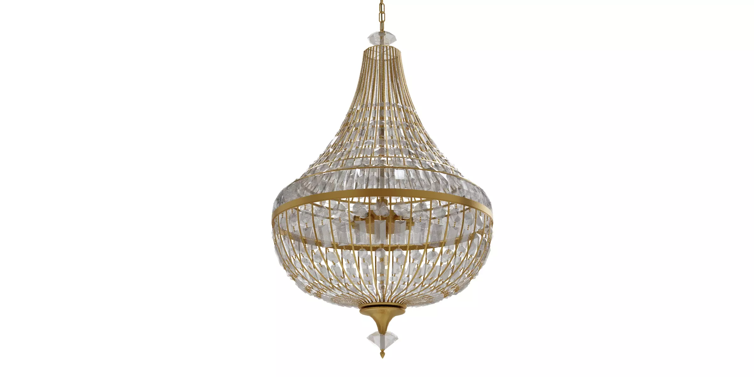 Antique Gold Chandelier 3D model_0