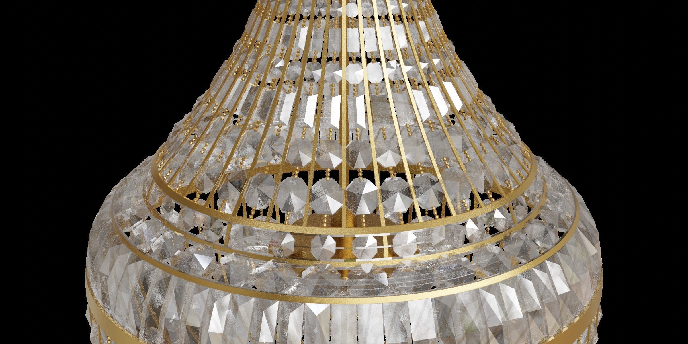 Antique Gold Chandelier 3D model_12