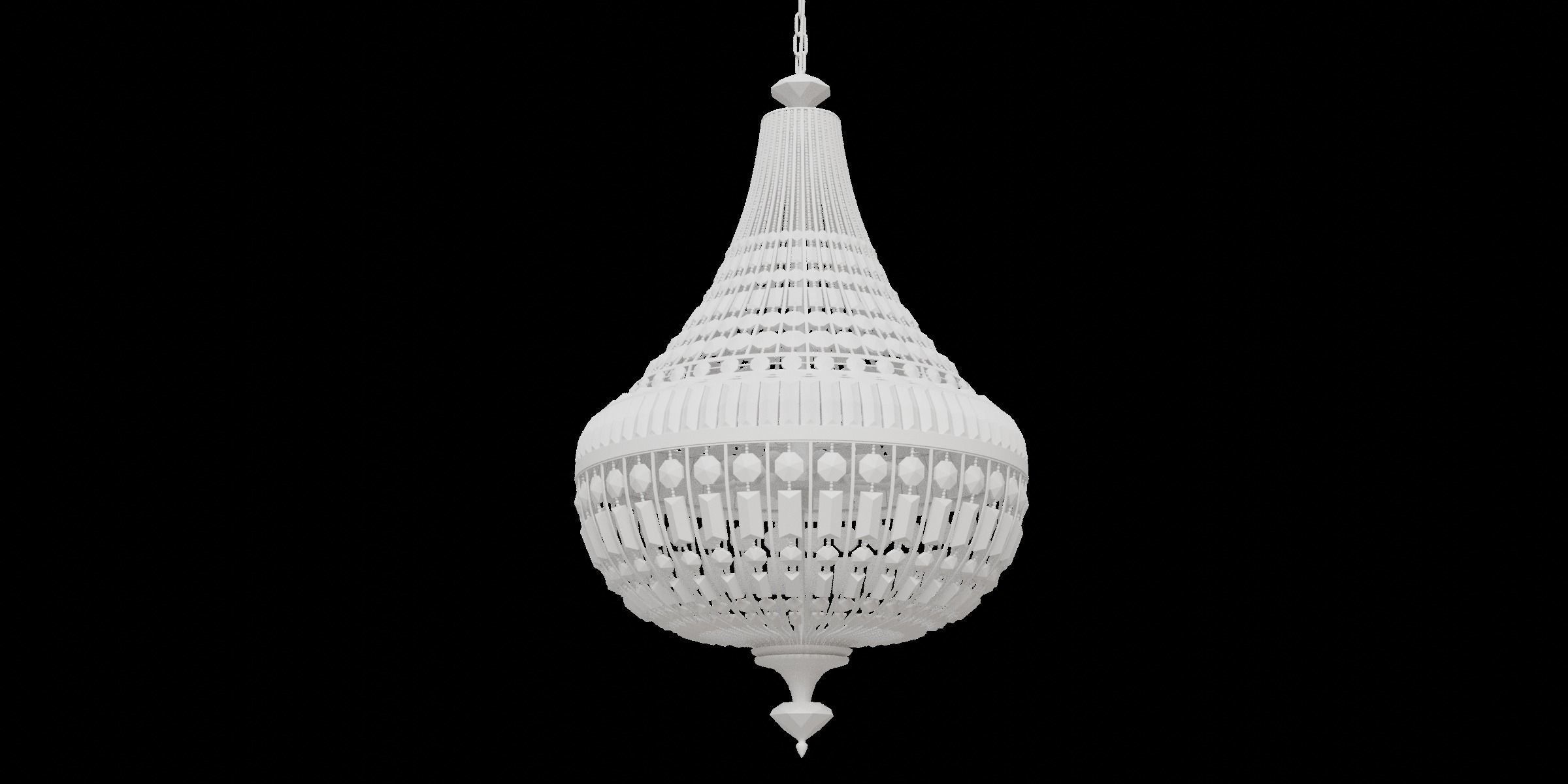Antique Gold Chandelier 3D model_4