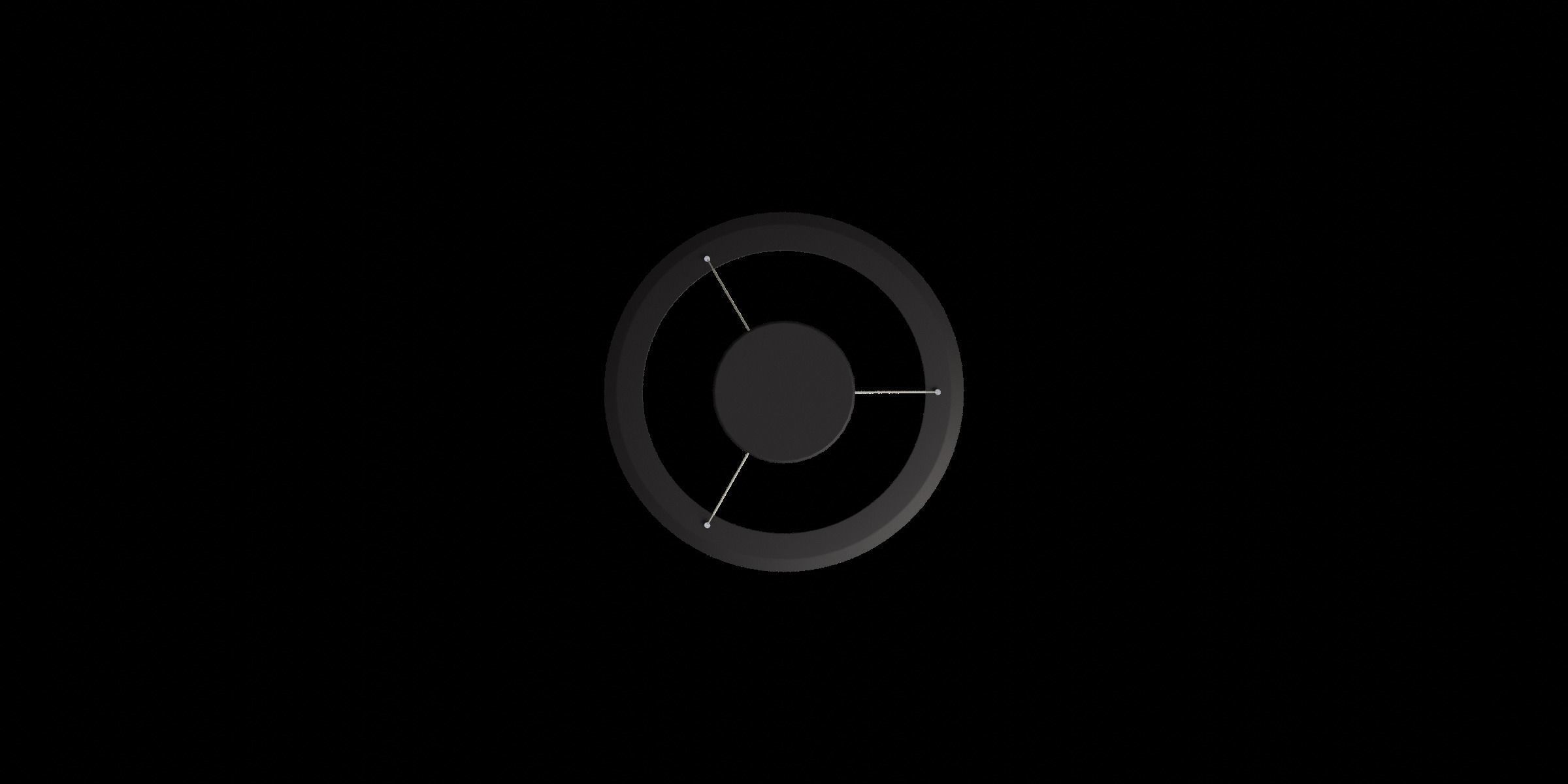 Black Circle Led Pendant Low-poly 3D model_11