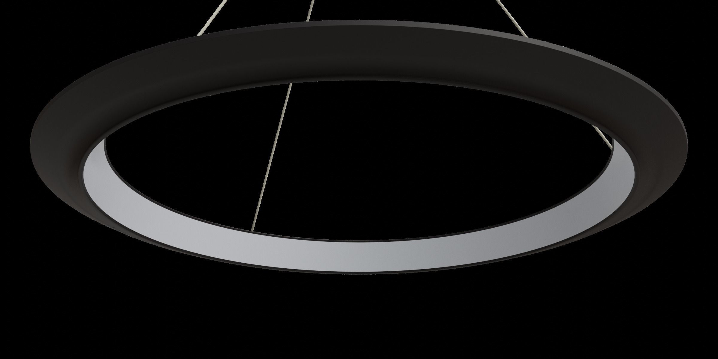 Black Circle Led Pendant Low-poly 3D model_9