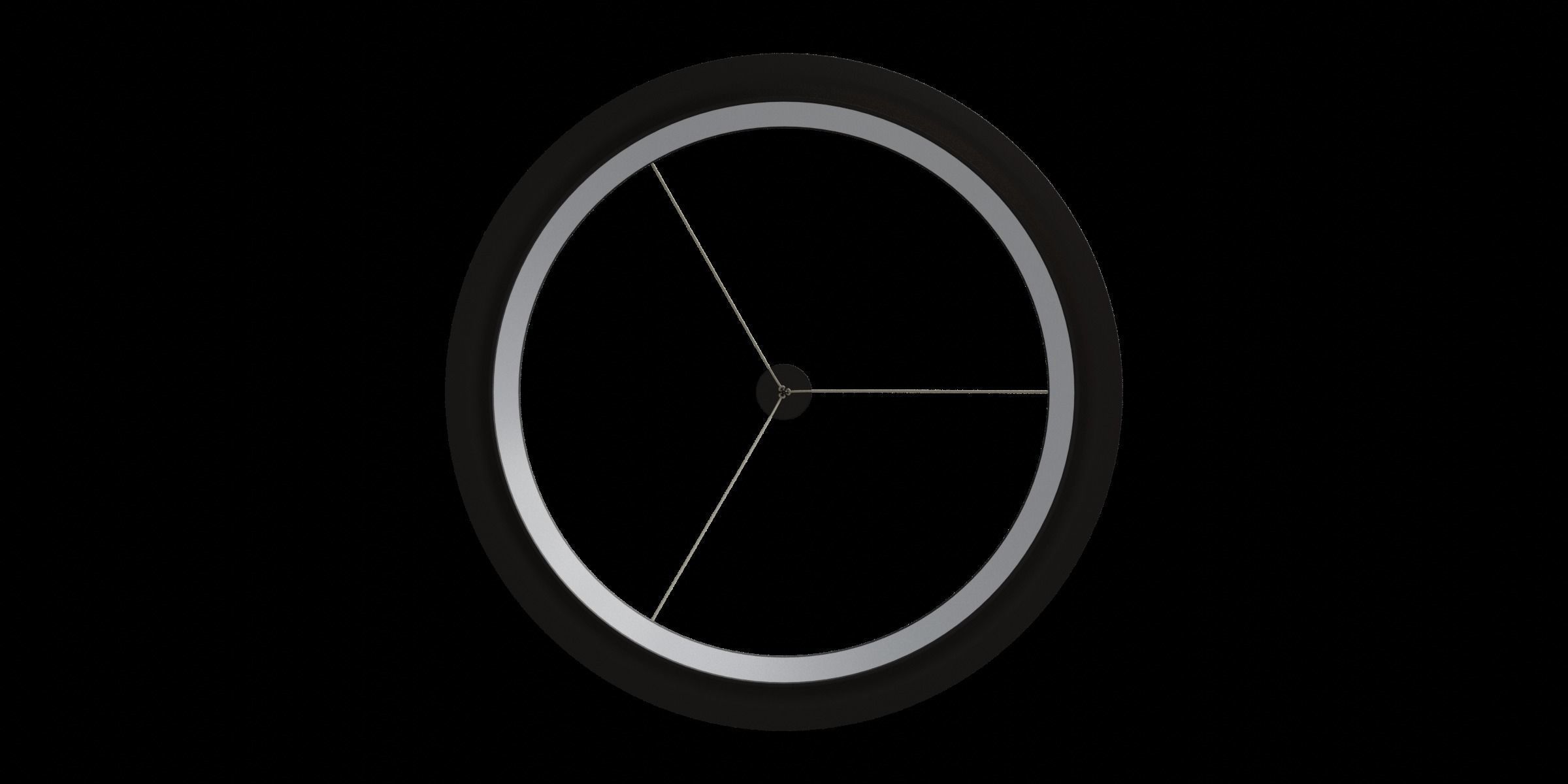 Black Circle Led Pendant Low-poly 3D model_1