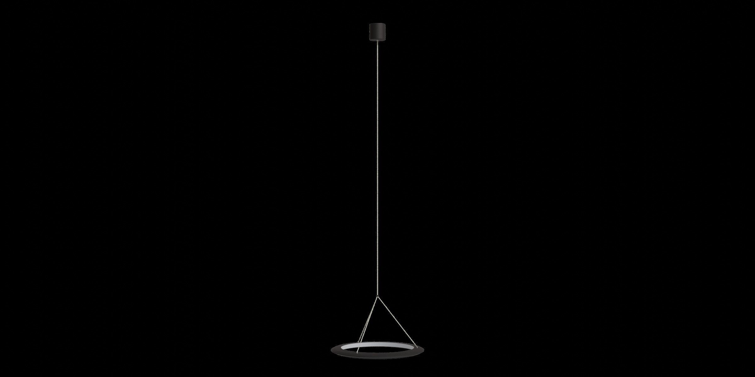 Black Circle Led Pendant Low-poly 3D model_4
