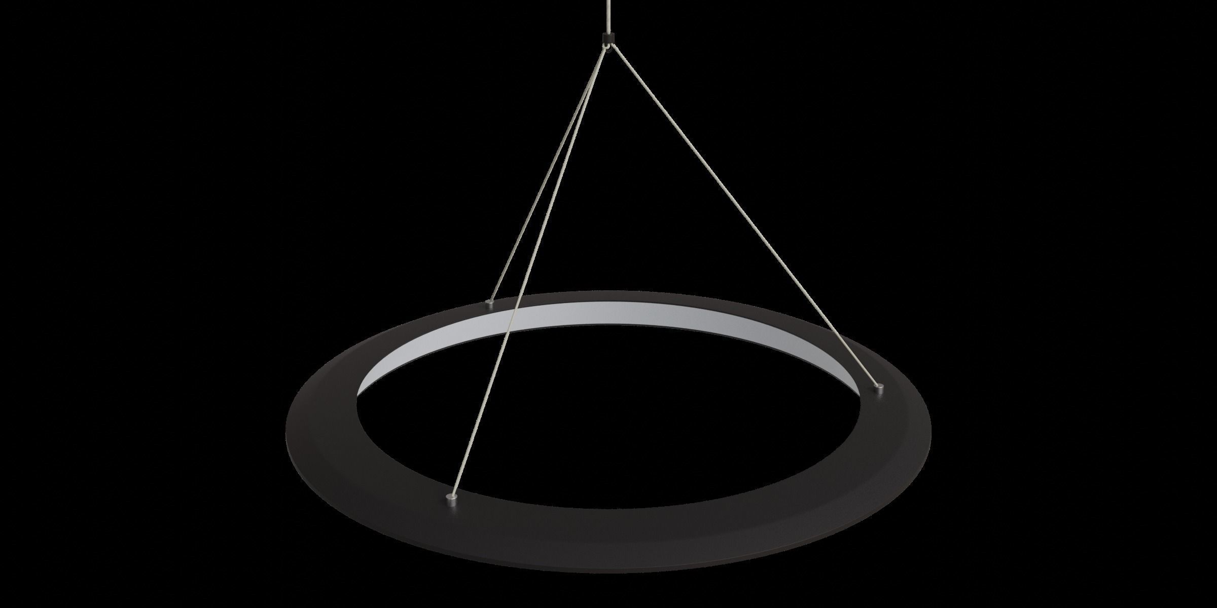Black Circle Led Pendant Low-poly 3D model_10