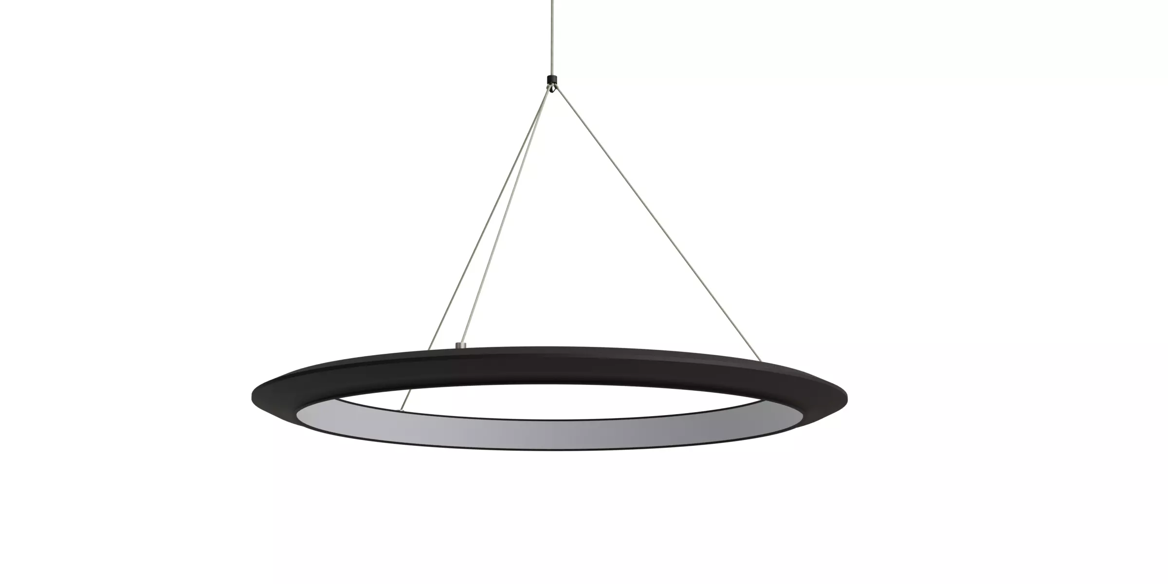 Black Circle Led Pendant Low-poly 3D model_0