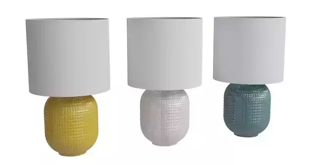 Set Of 3 Glass Table Lamps