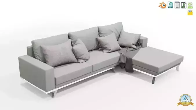 Modern Minimalist Living Area Couch sofa for Interior Design 3D model