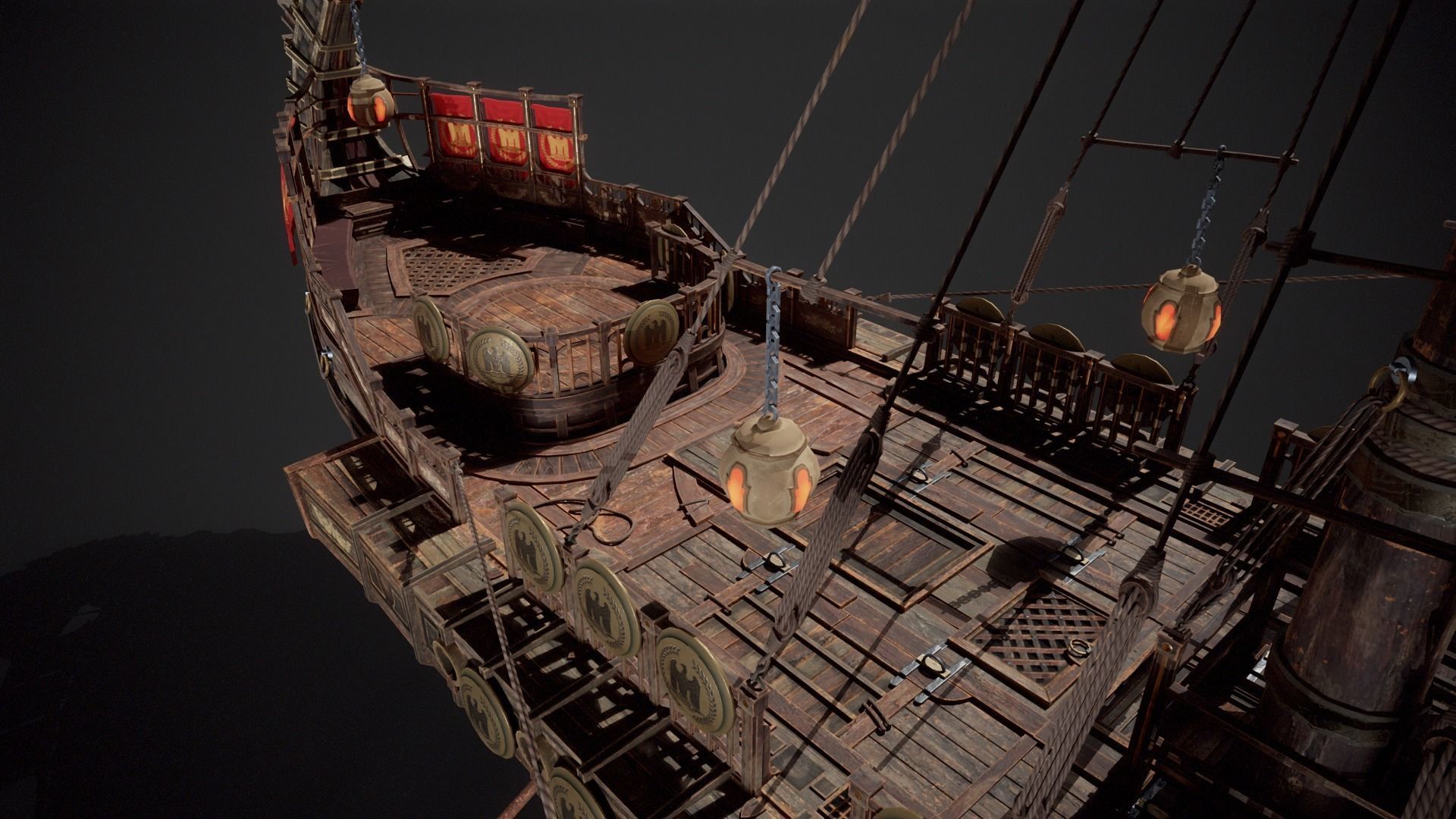 Trireme Low-poly 3D model_16