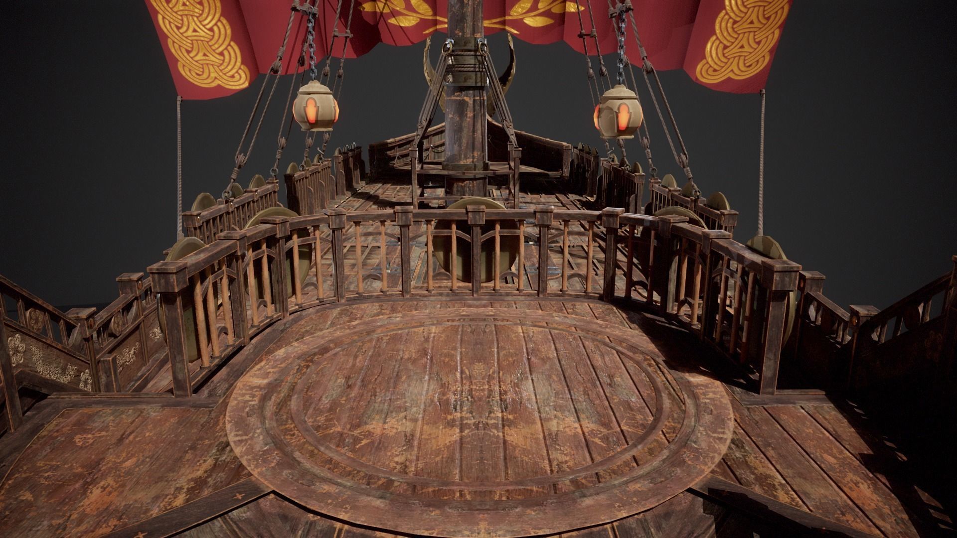 Trireme Low-poly 3D model_19