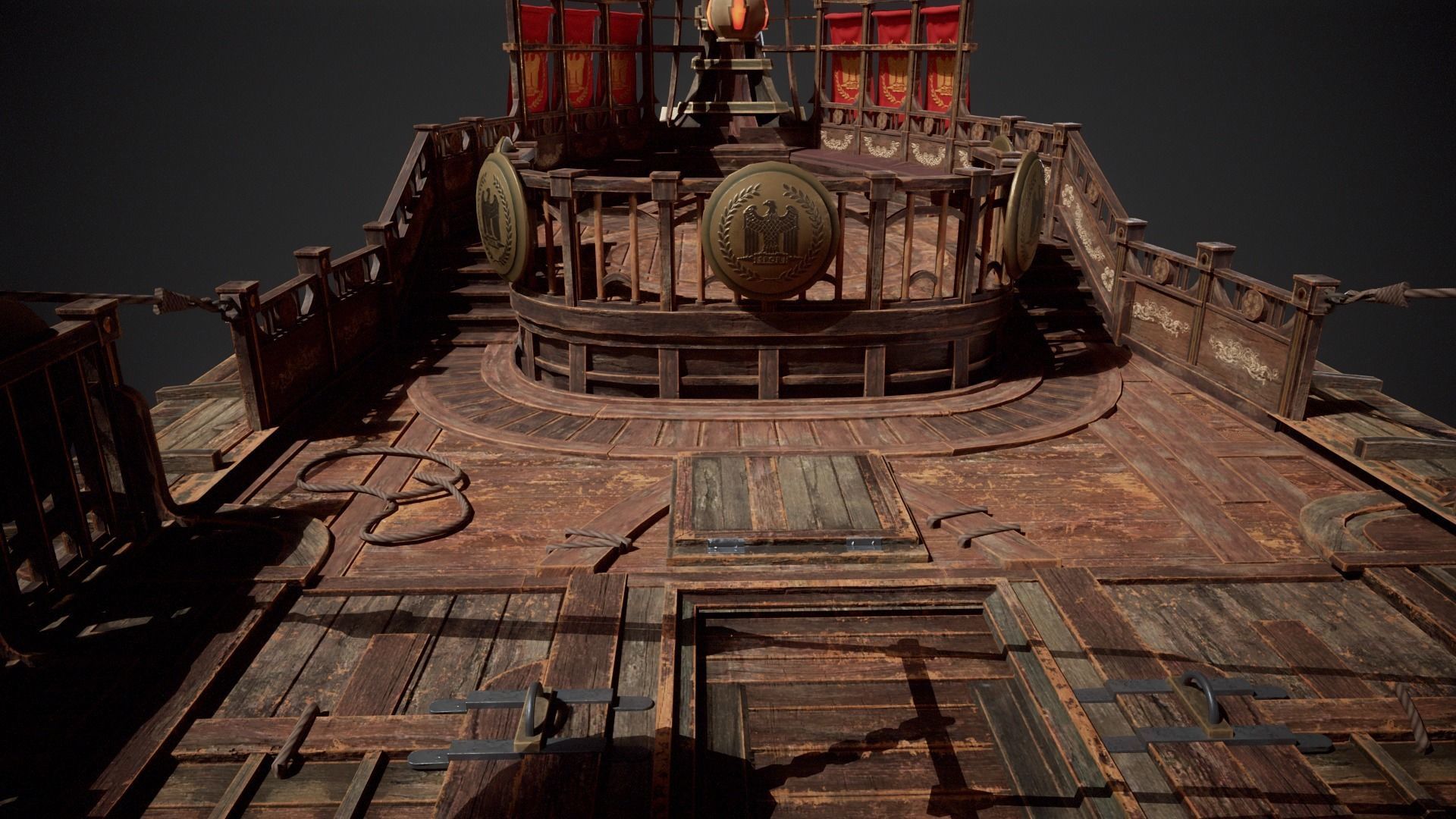 Trireme Low-poly 3D model_17