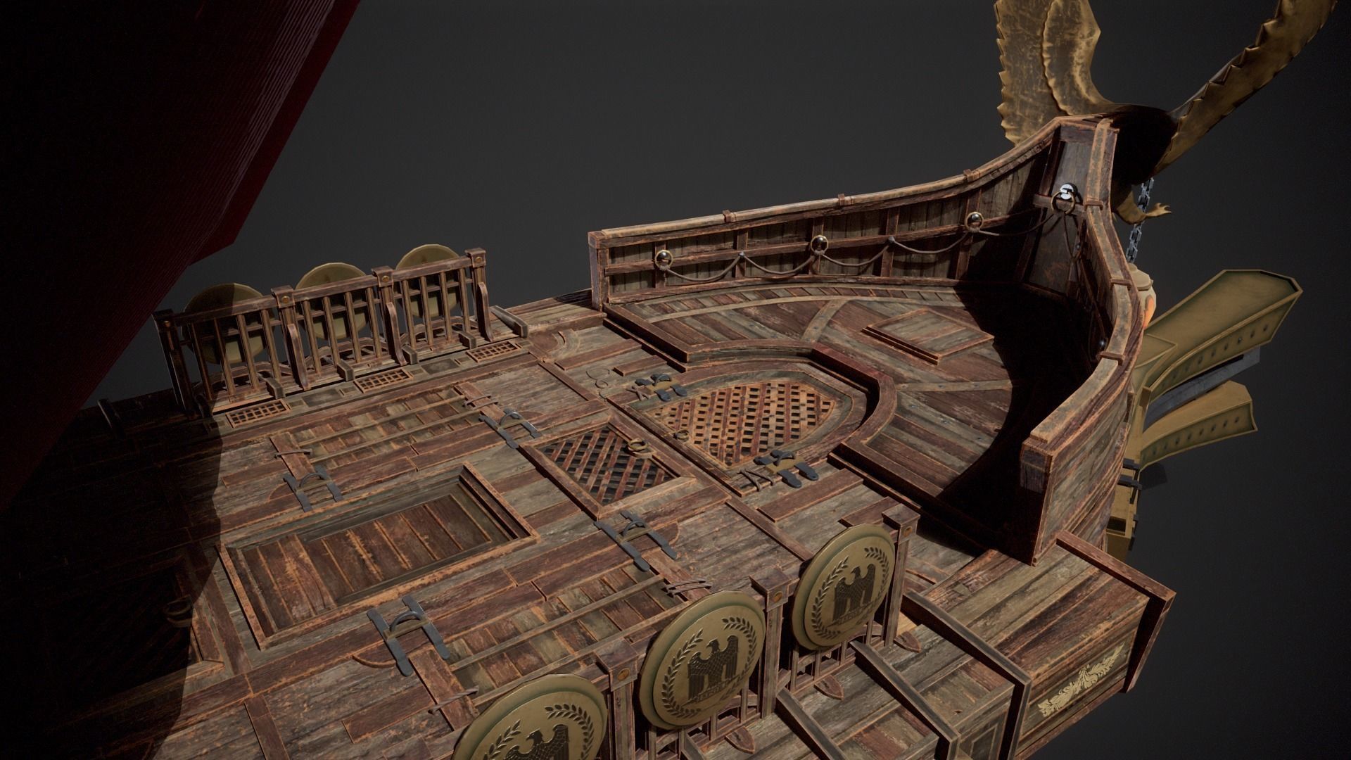 Trireme Low-poly 3D model_13