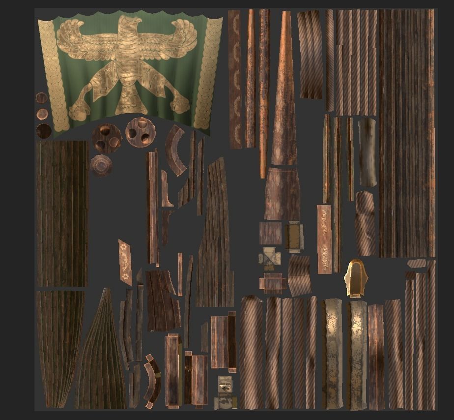 Trireme Low-poly 3D model_28