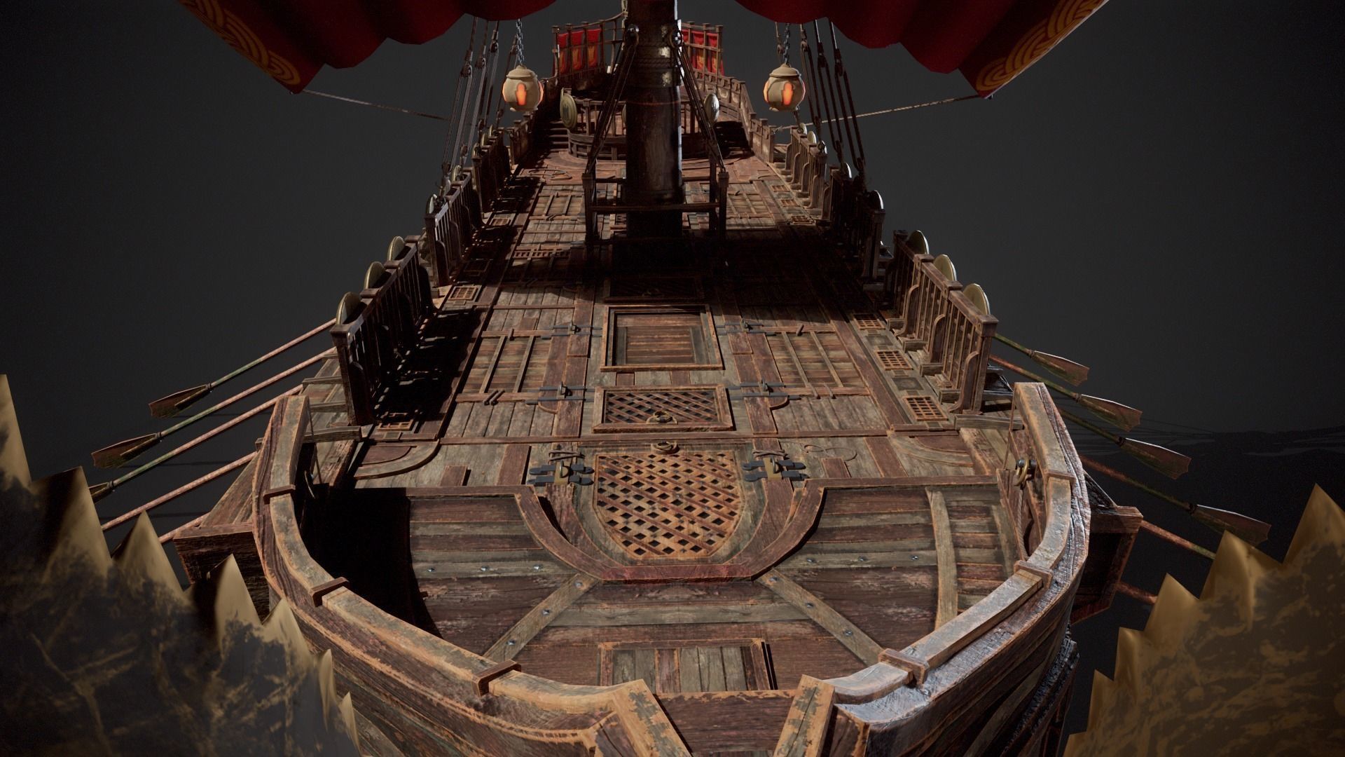 Trireme Low-poly 3D model_20