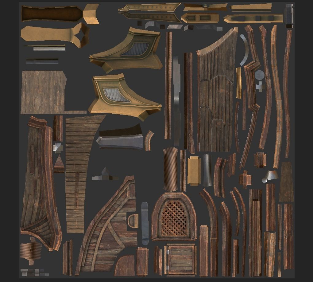 Trireme Low-poly 3D model_30