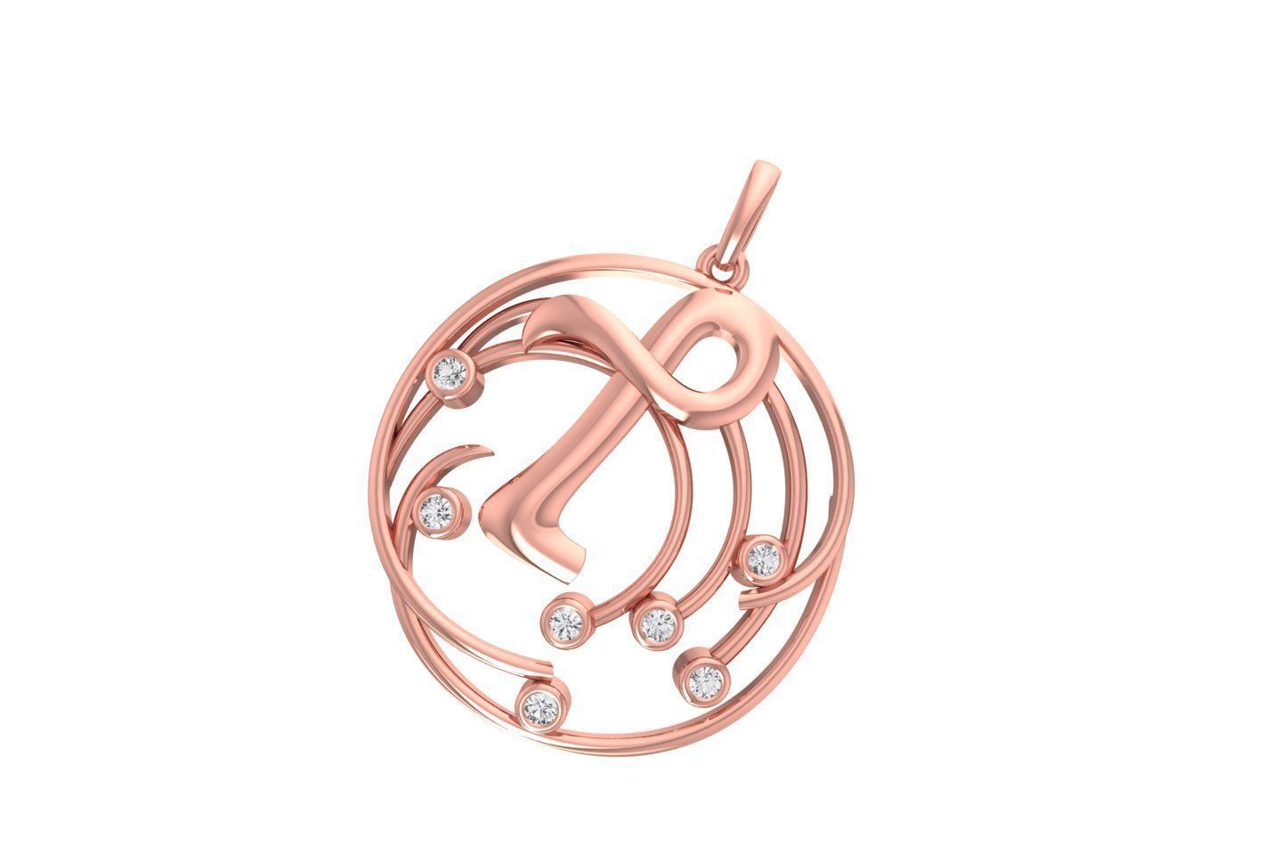 Alphabet T Diamond Pendant 3dm STL OBJ FBX Renders Details 3D print model_1