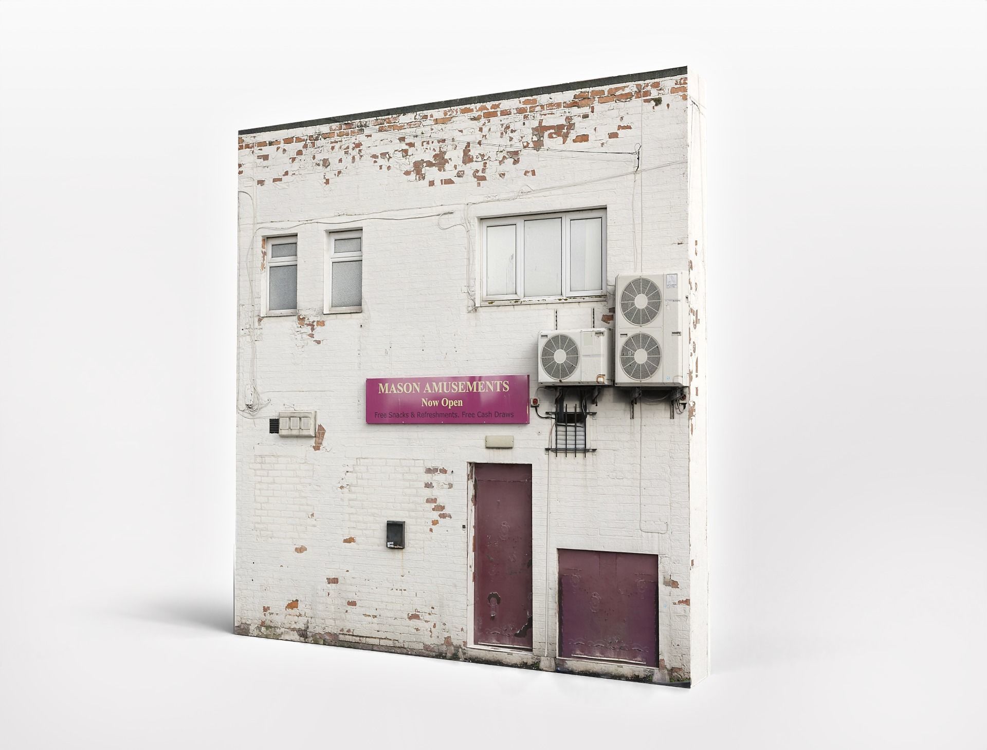 10 Old Building Collection Assets Low-poly 3D model_9