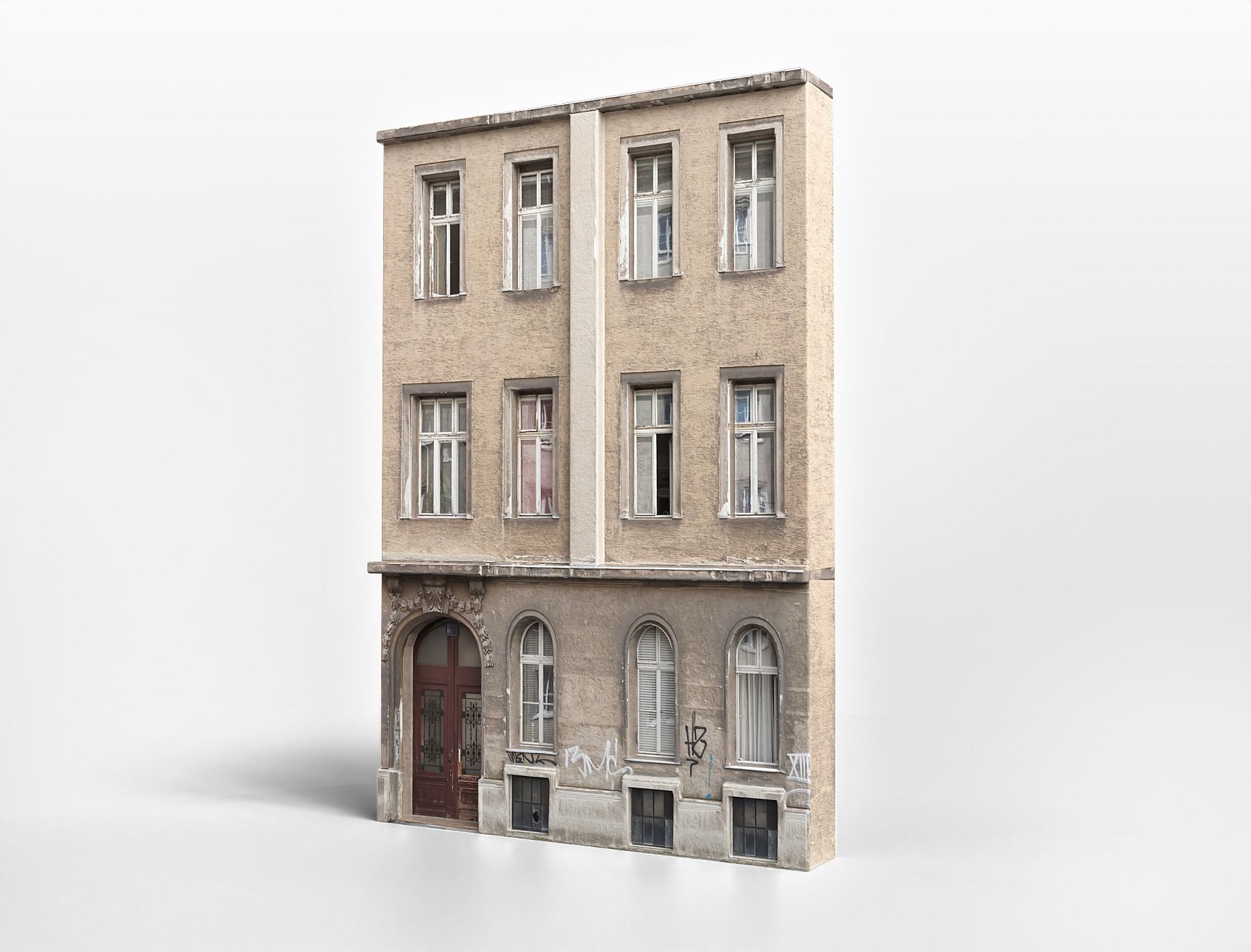 10 Old Building Collection Assets Low-poly 3D model_2