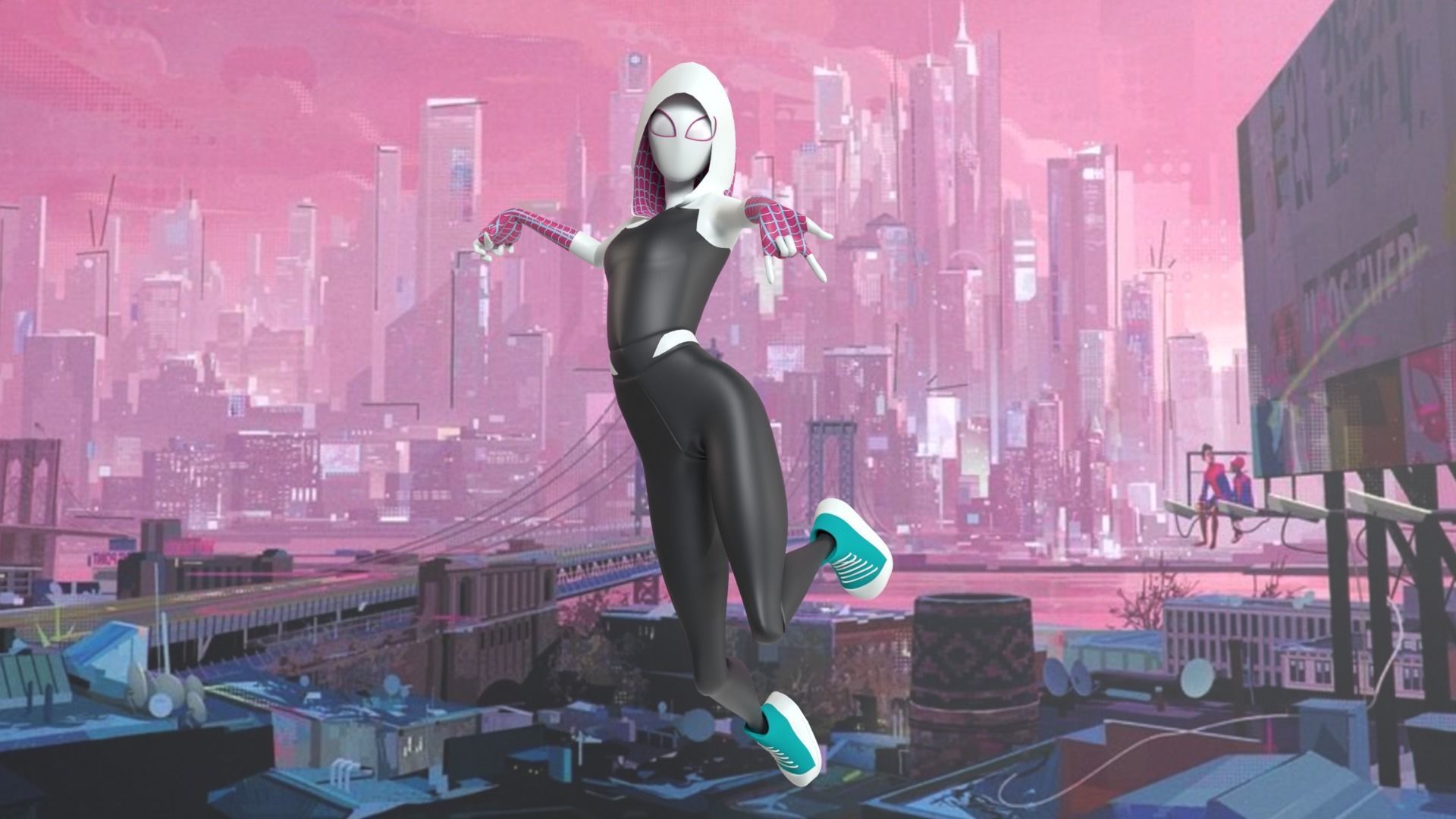 Spiderverse Models Spider Gwen SpiderMan Across the Spider Verse 3D model rigged | CGTrader