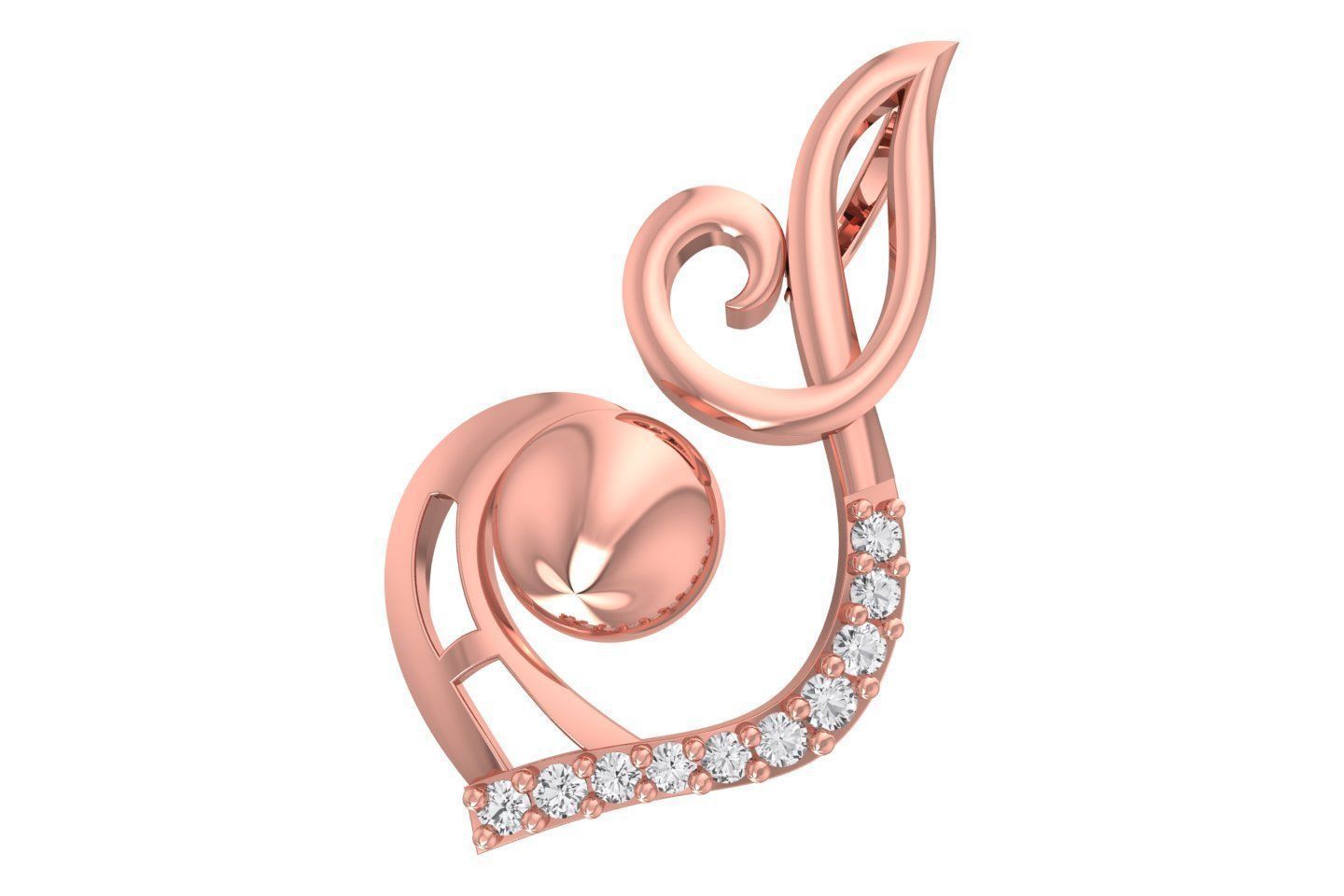 Women Pearl Pendant 3dm STL OBJ FBX Renders Details 3D print model_2