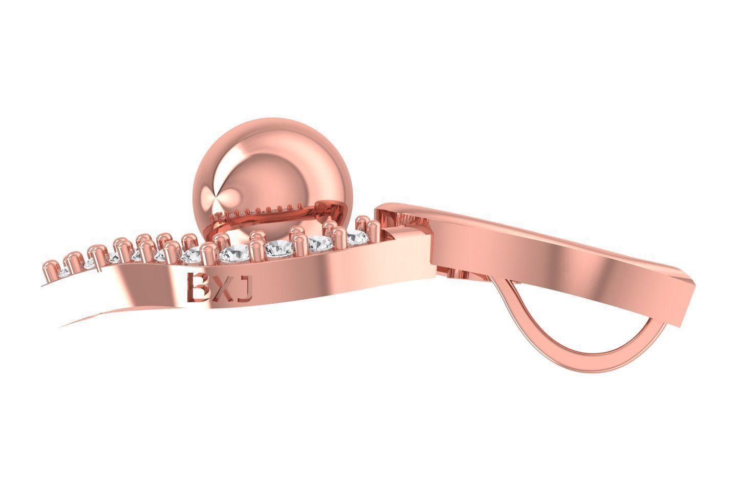 Women Pearl Pendant 3dm STL OBJ FBX Renders Details 3D print model_1